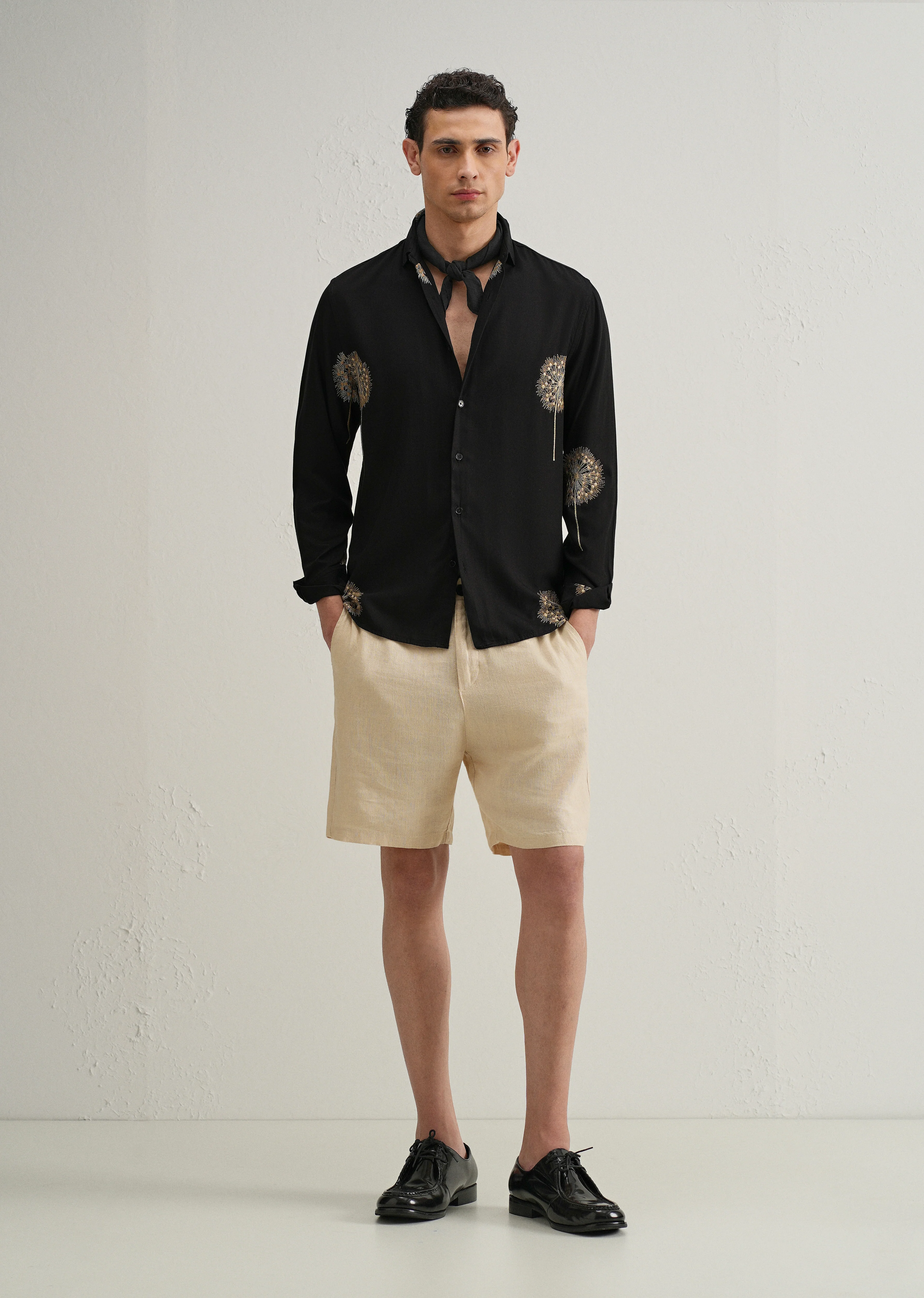 Black Dandelion Embroidery Shirt - Image 6