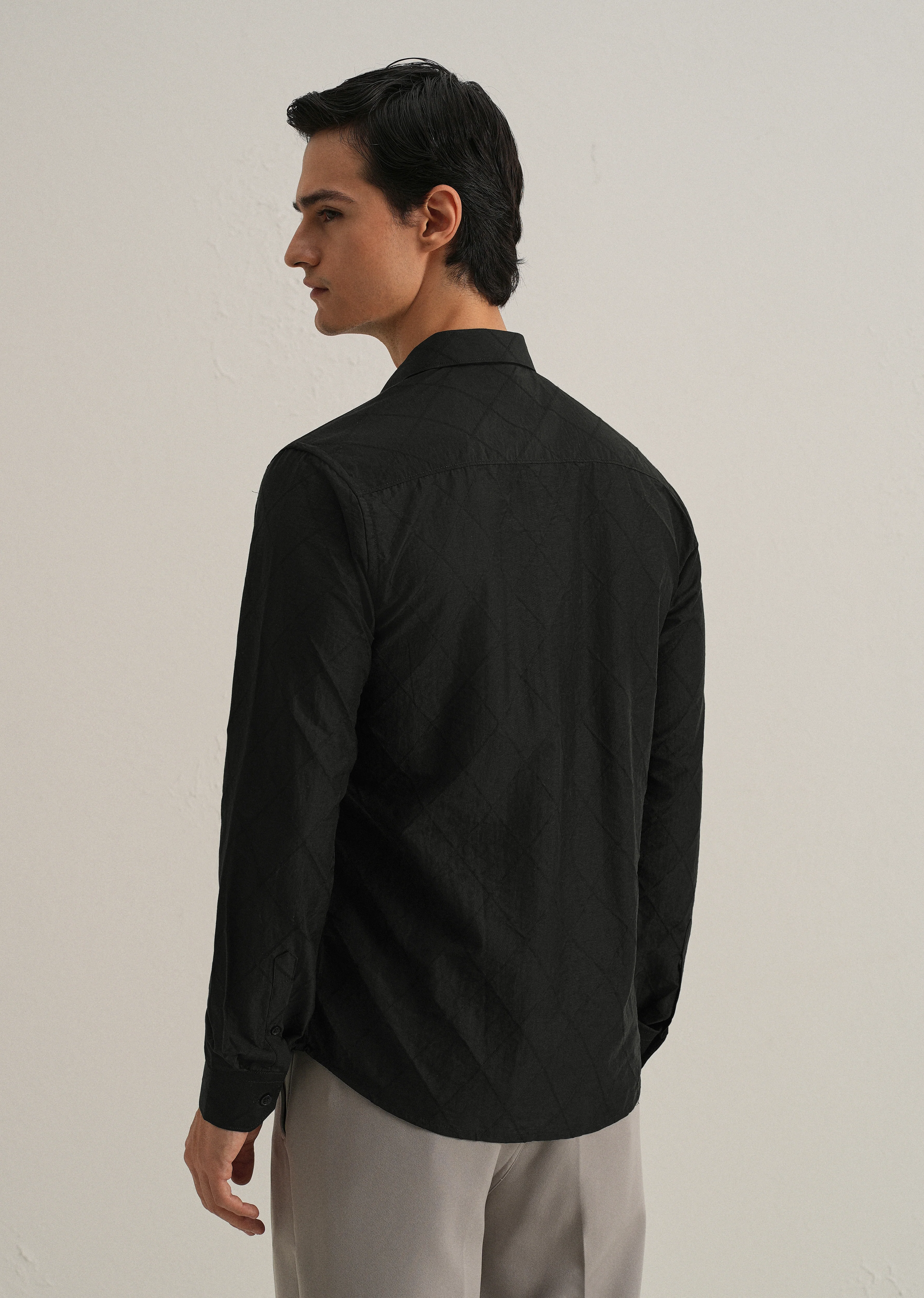 Black Diamond Self Pattern Shirt - Image 2