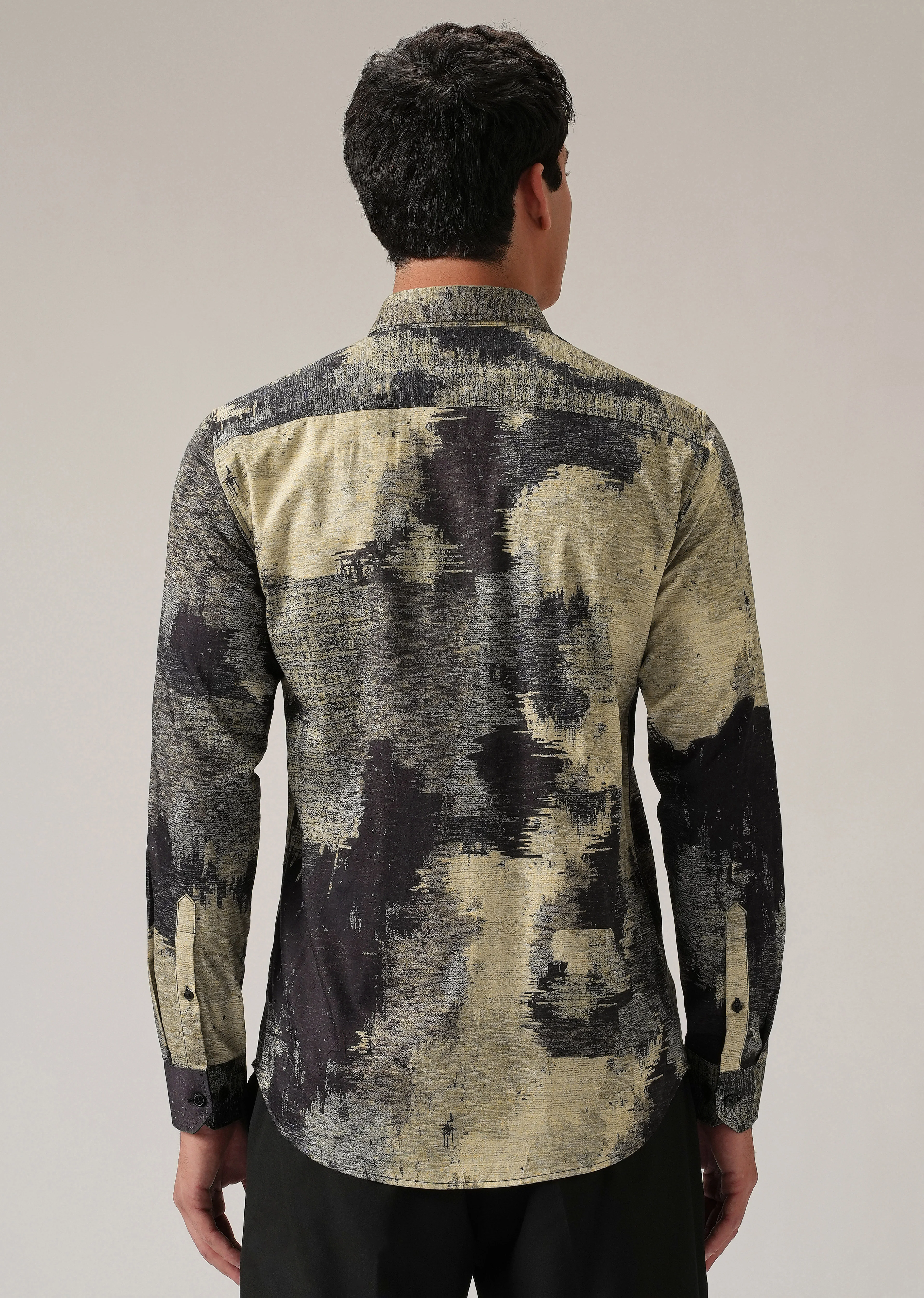 Black Distorted Print Shirt - Image 2