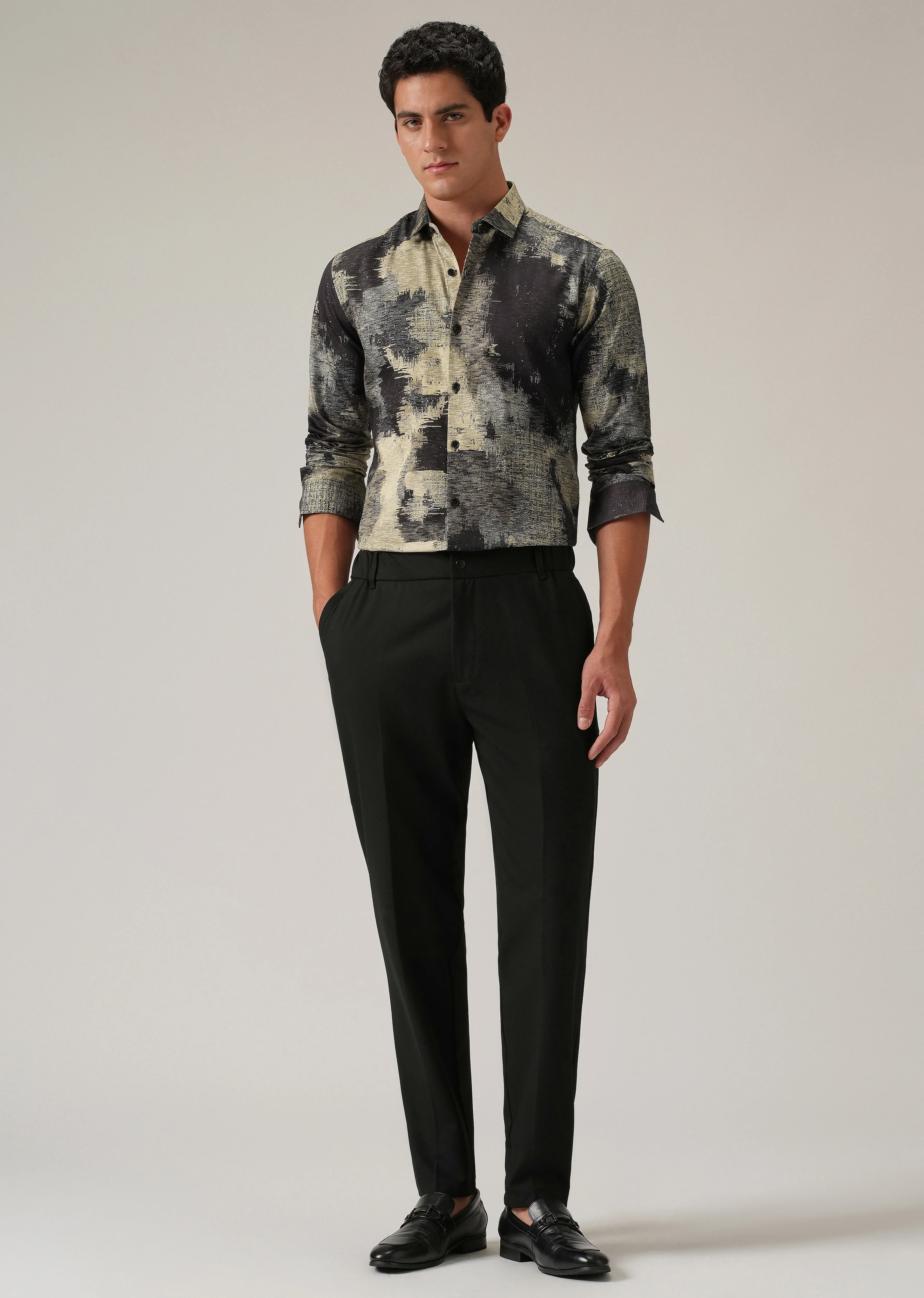 Black Distorted Print Shirt - Image 6