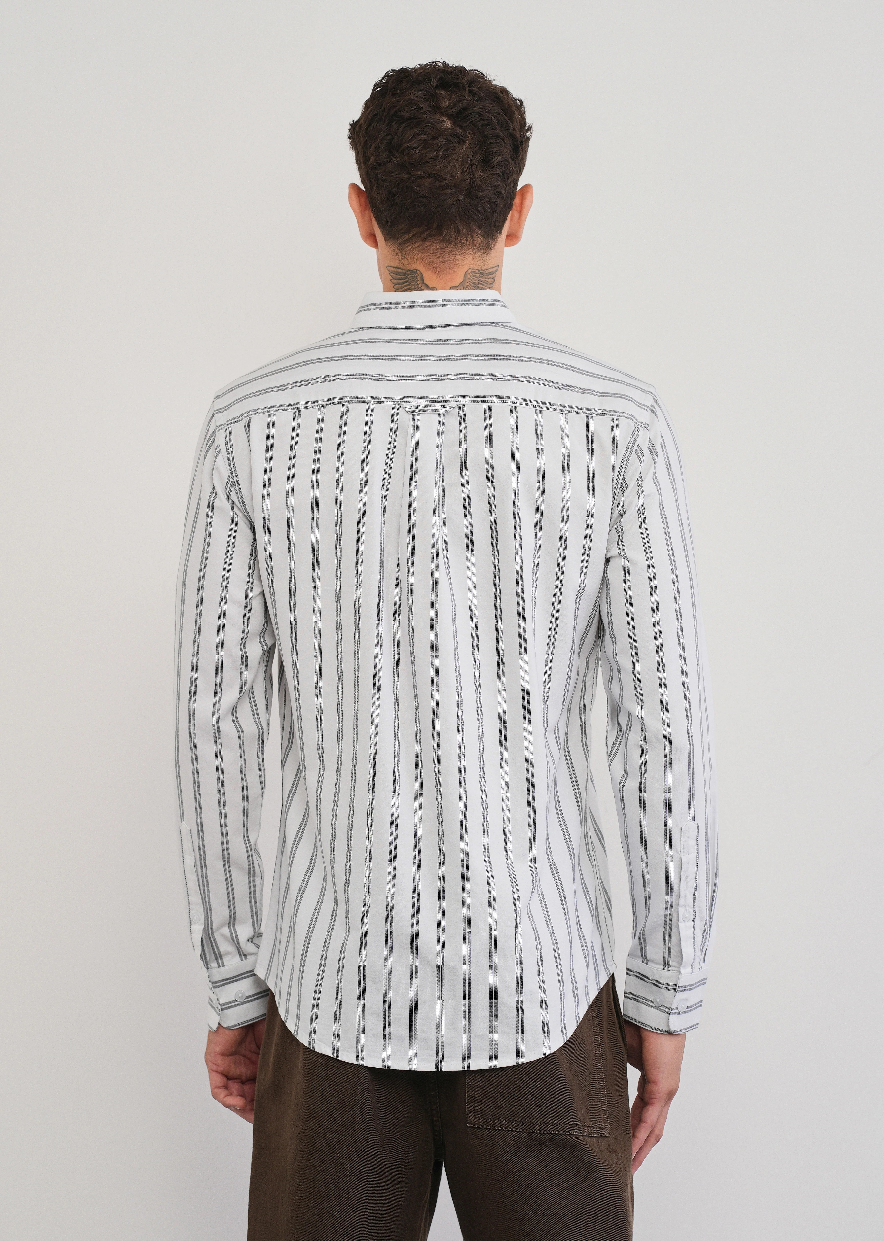 Black Double Stripe Cotton Shirt - Image 2