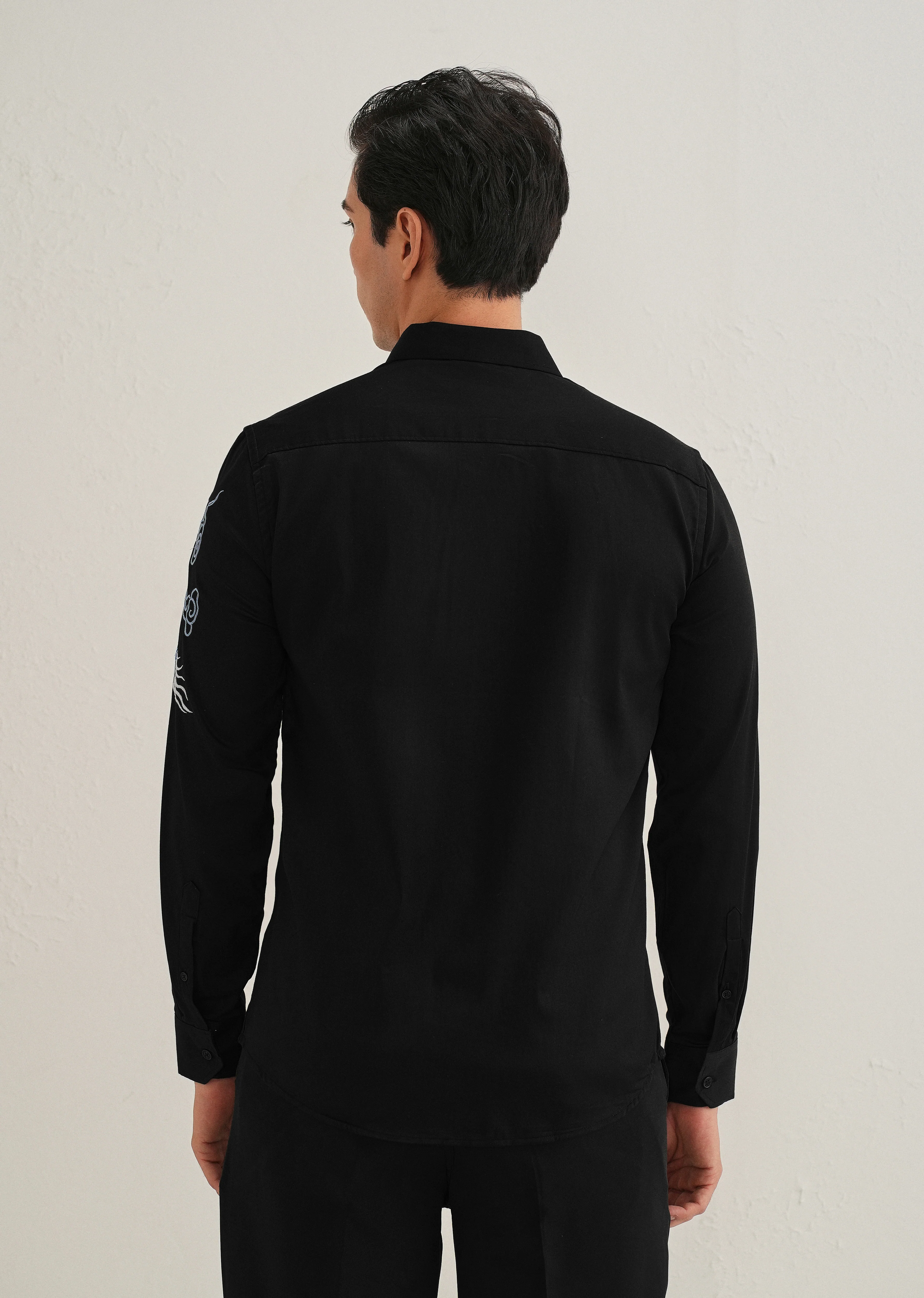 Black Dragon Embroidery Designer Shirt - Image 5