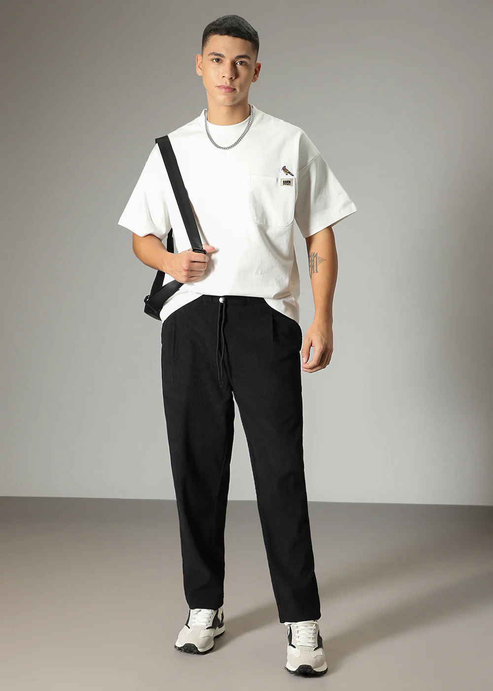 Black Drawstring Corduroy Pant - Image 8