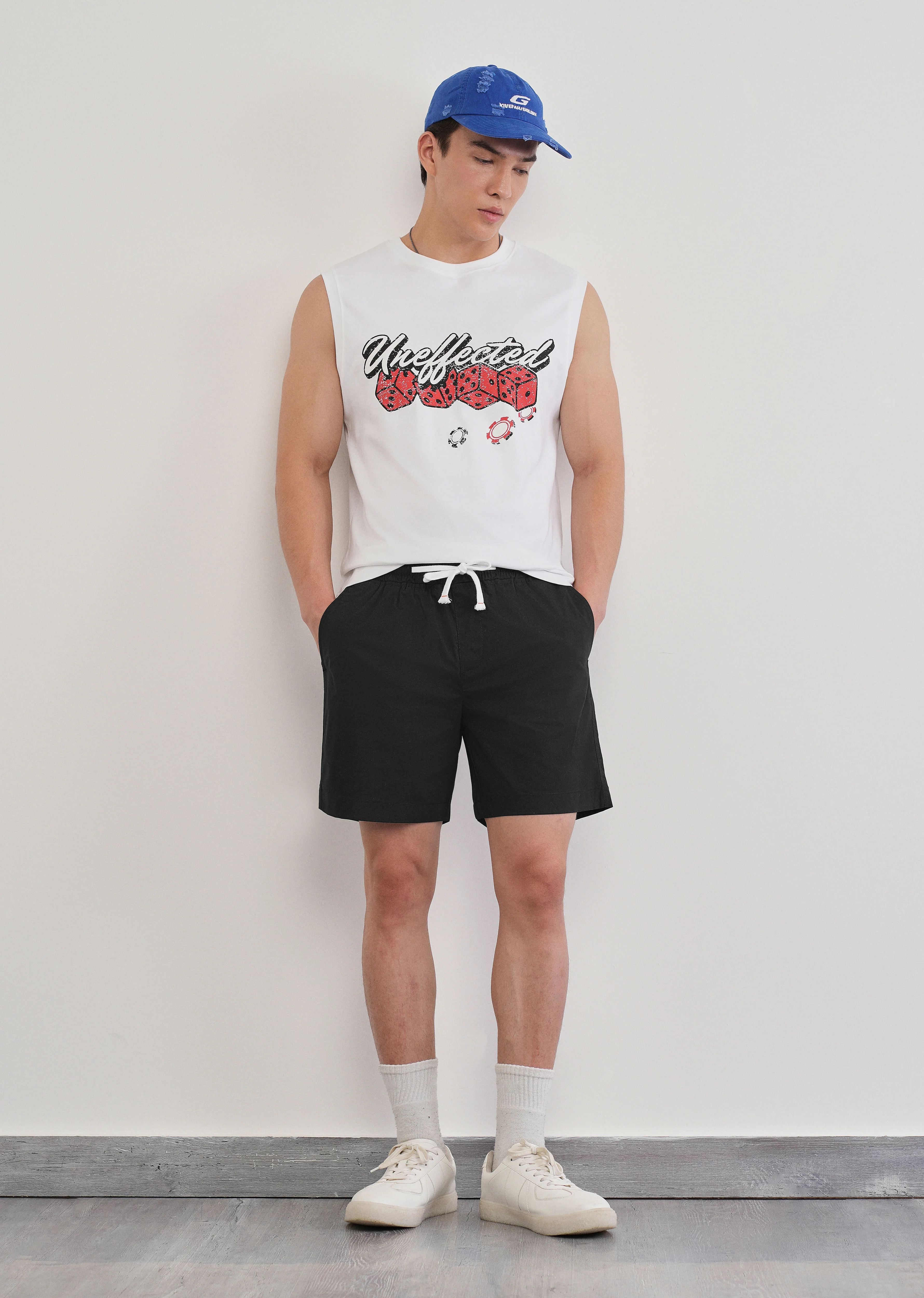 Black Drawstring Cotton Shorts - Image 7
