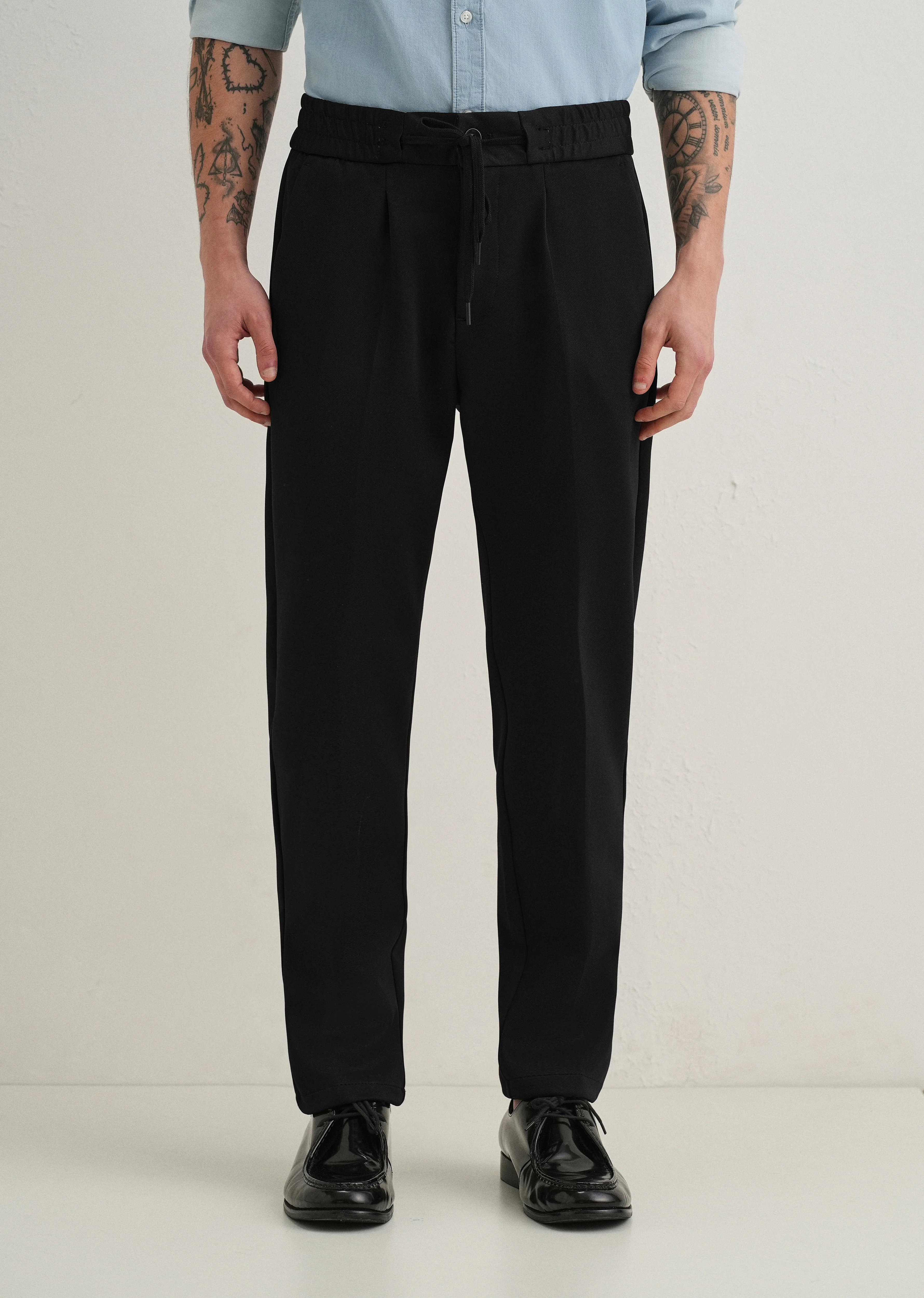 Black Drawstring Trousers - Image 3