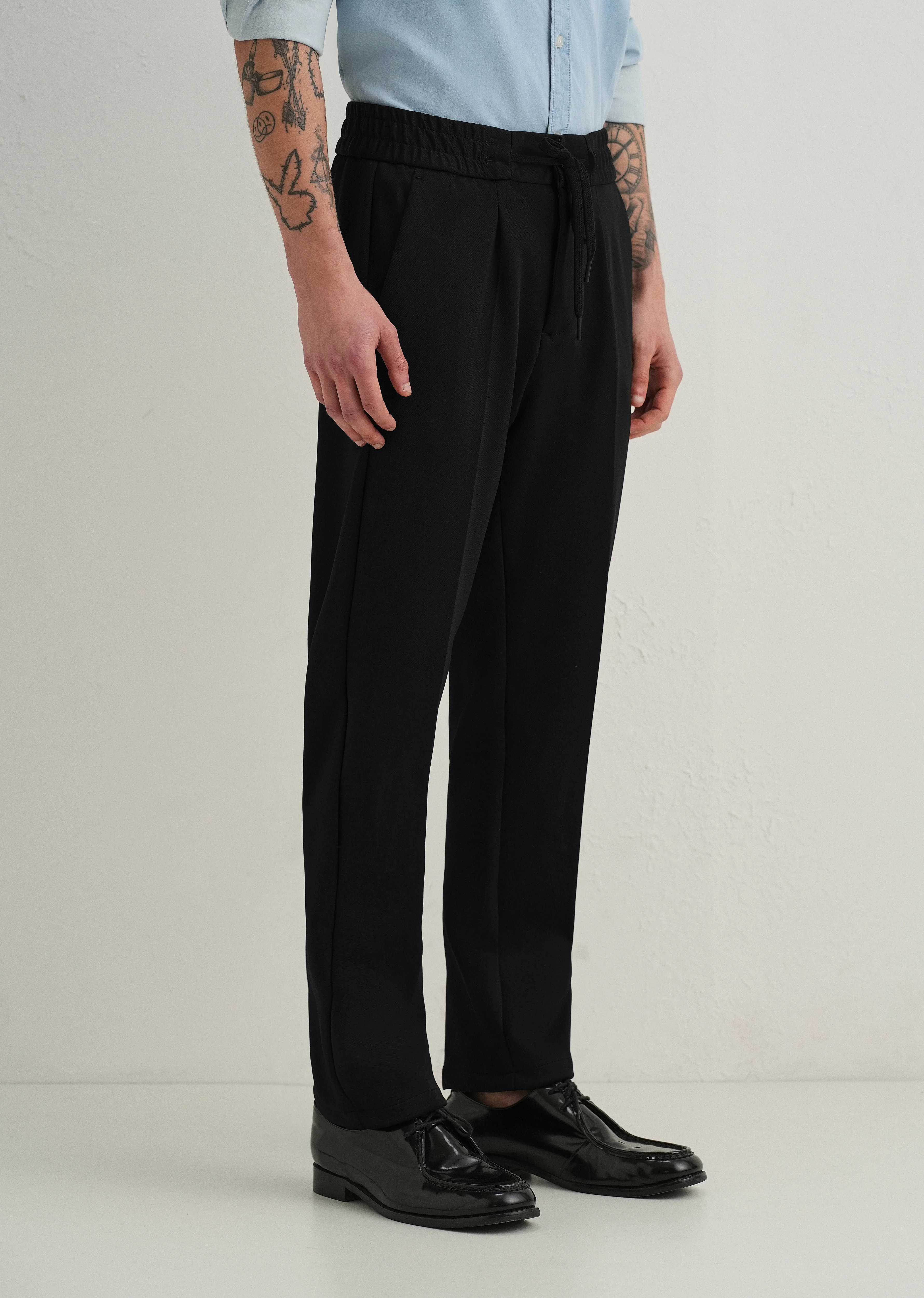Black Drawstring Trousers - Image 4