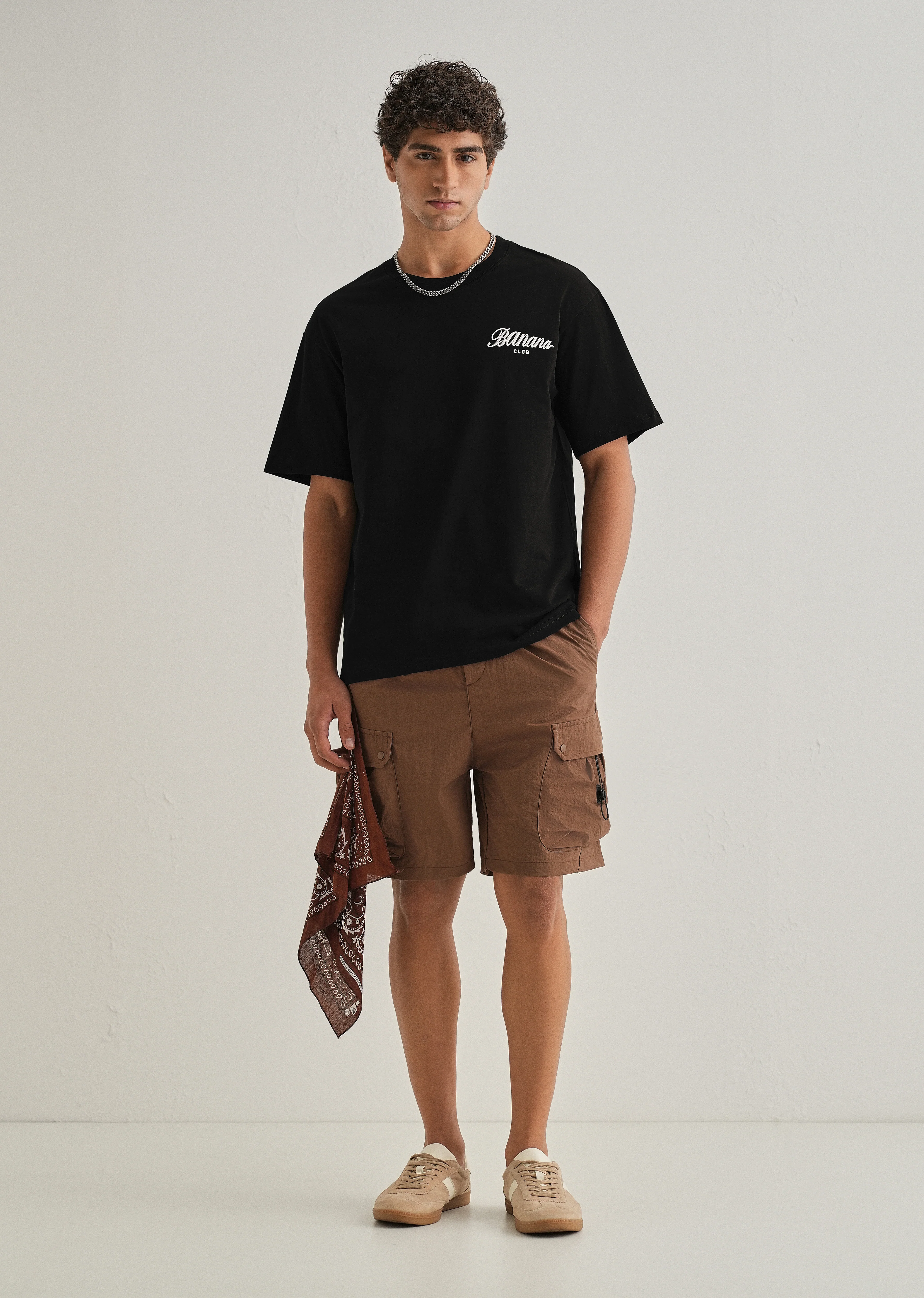 Black Embossed Printed Oversized T-shirt - Image 6
