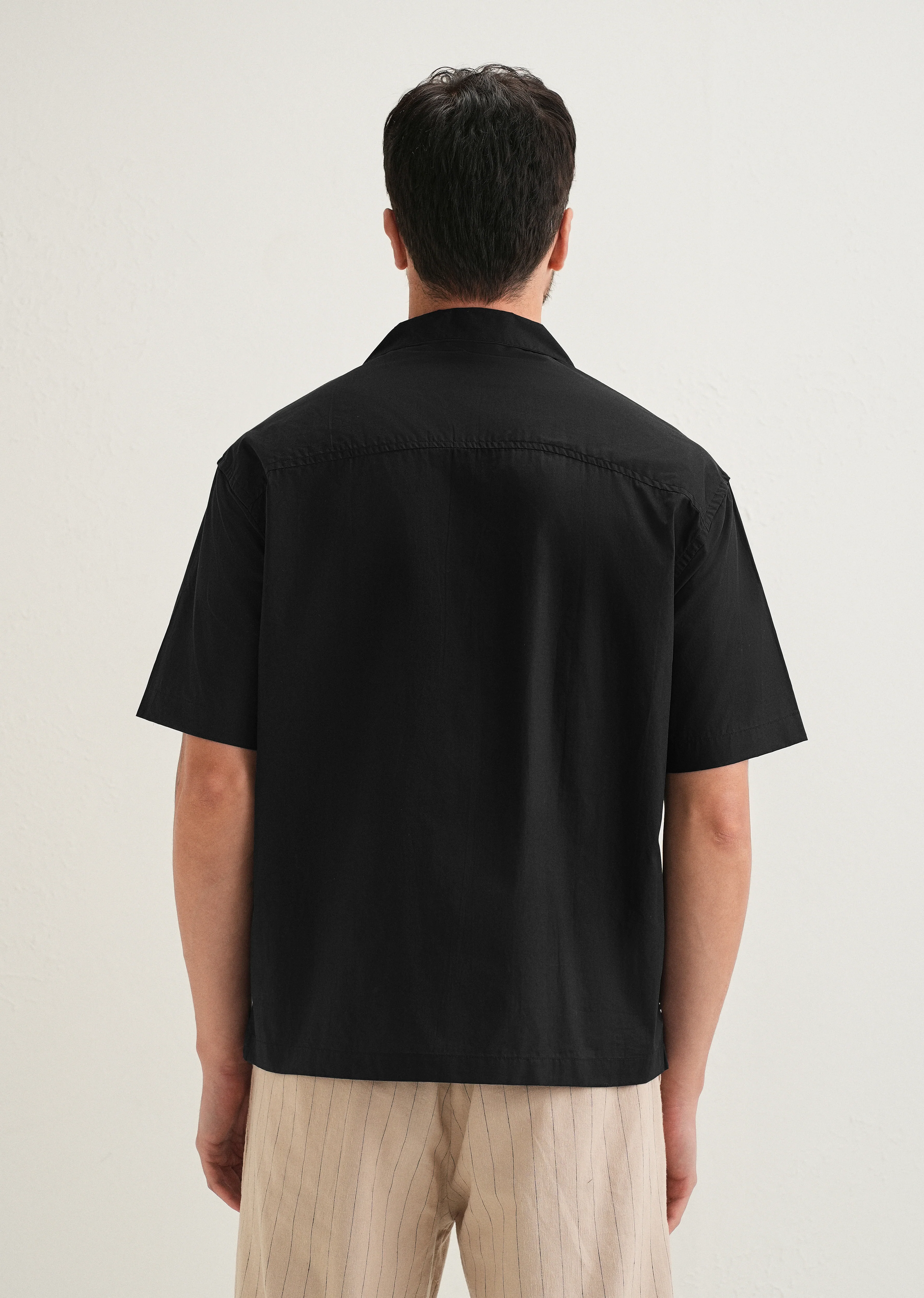 Black Floral Embroidered Pure Cotton Shirt - Image 3
