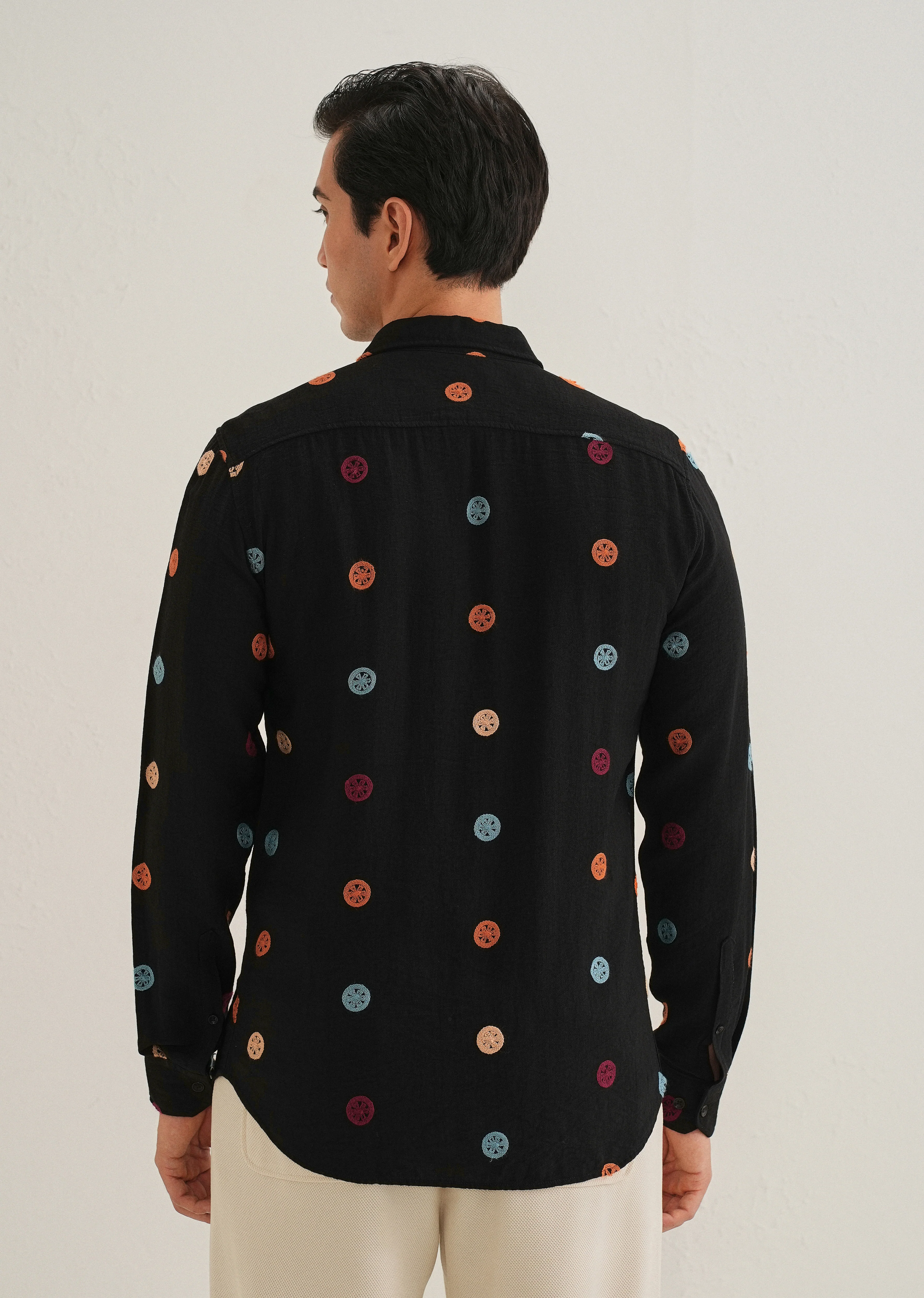 Black Florescent Embroidered Shirt - Image 4
