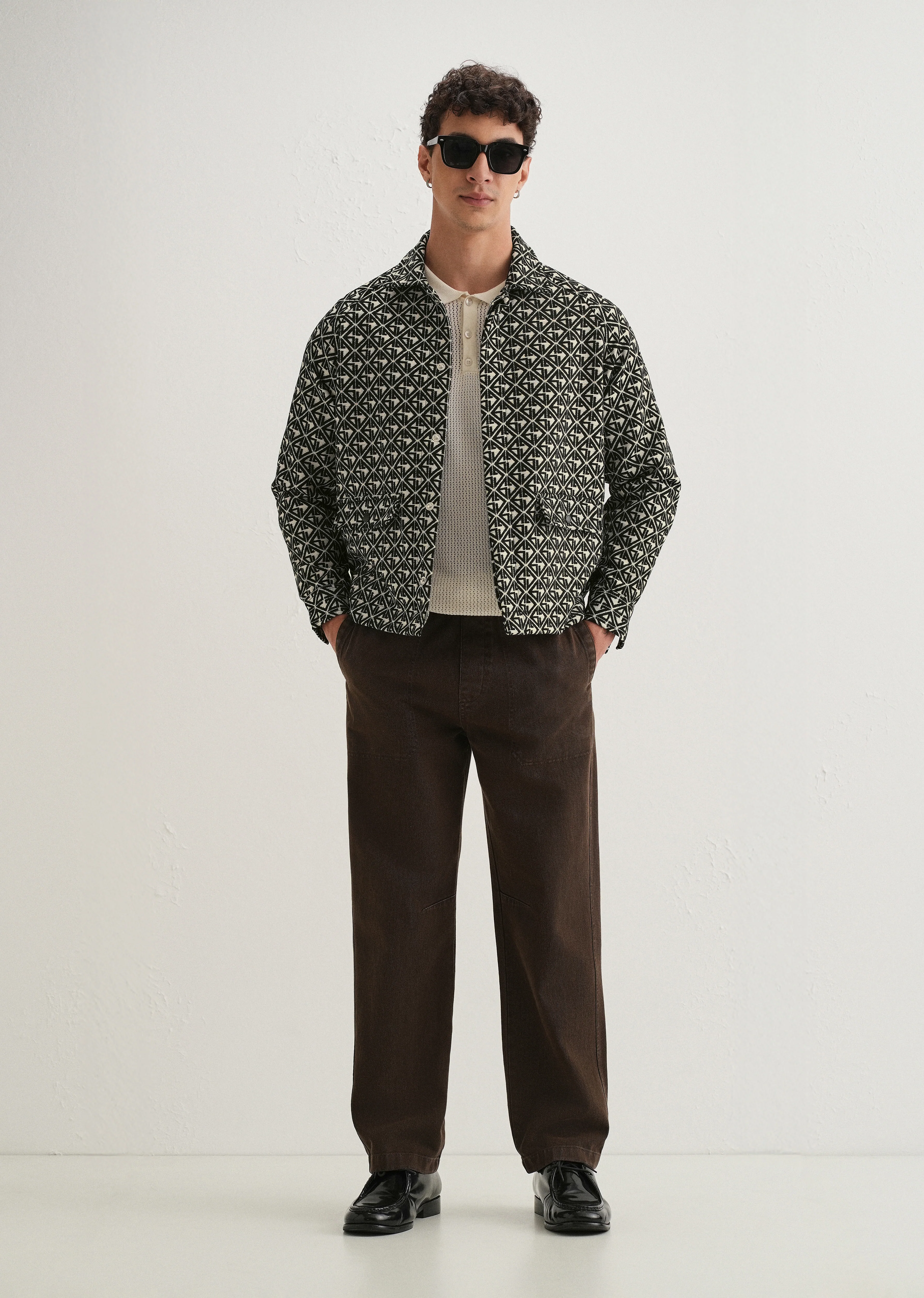 Black Geometric Pattern Shacket - Image 8