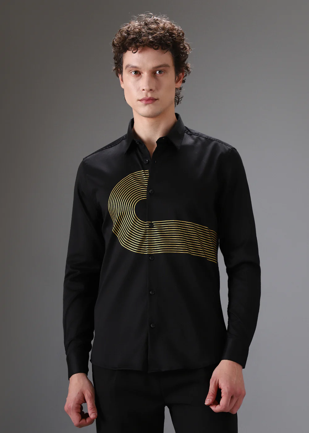 Black Gold Foil Designer Shirt - Image 3