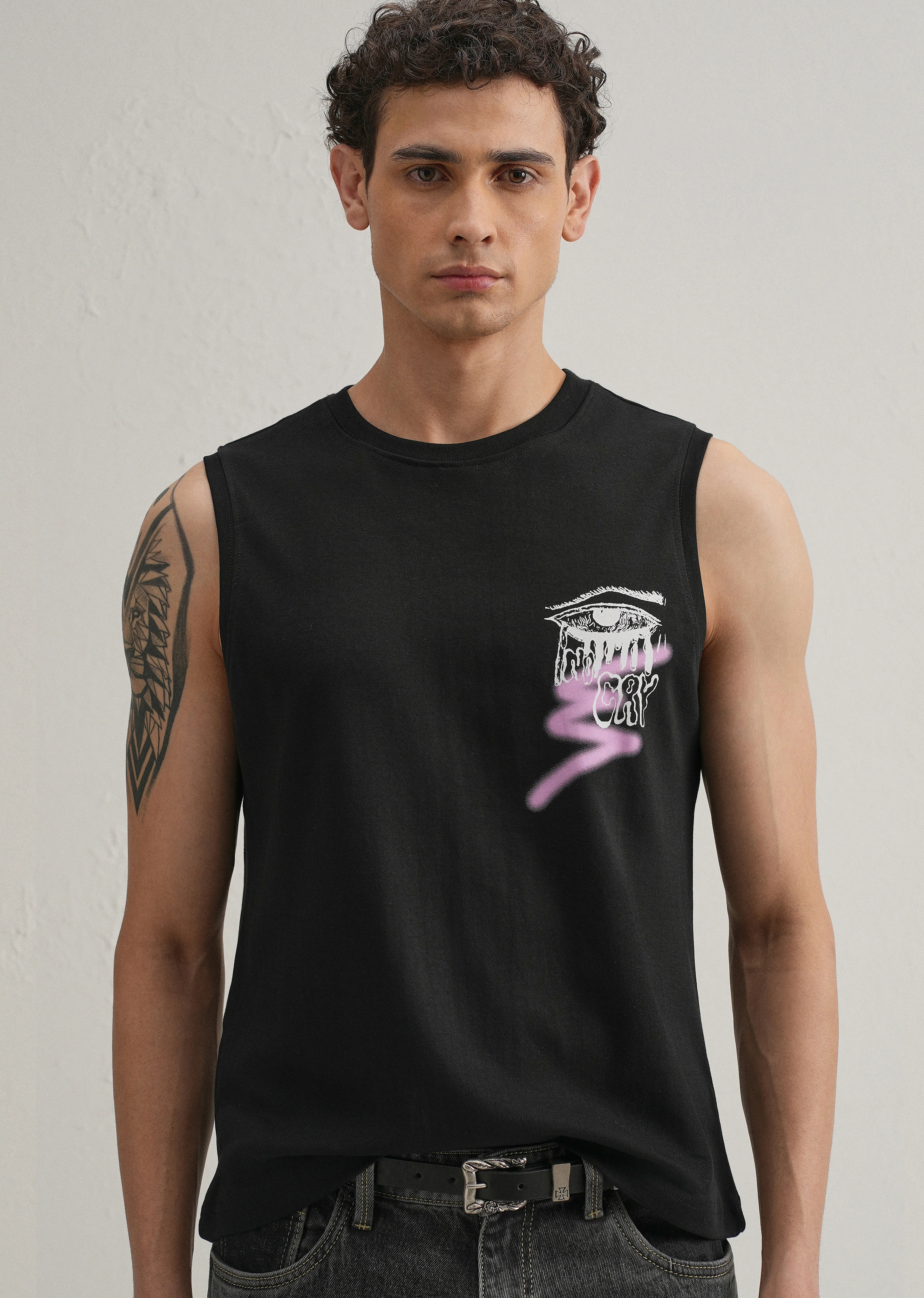 Black Graffiti Printed Tank - Image 8