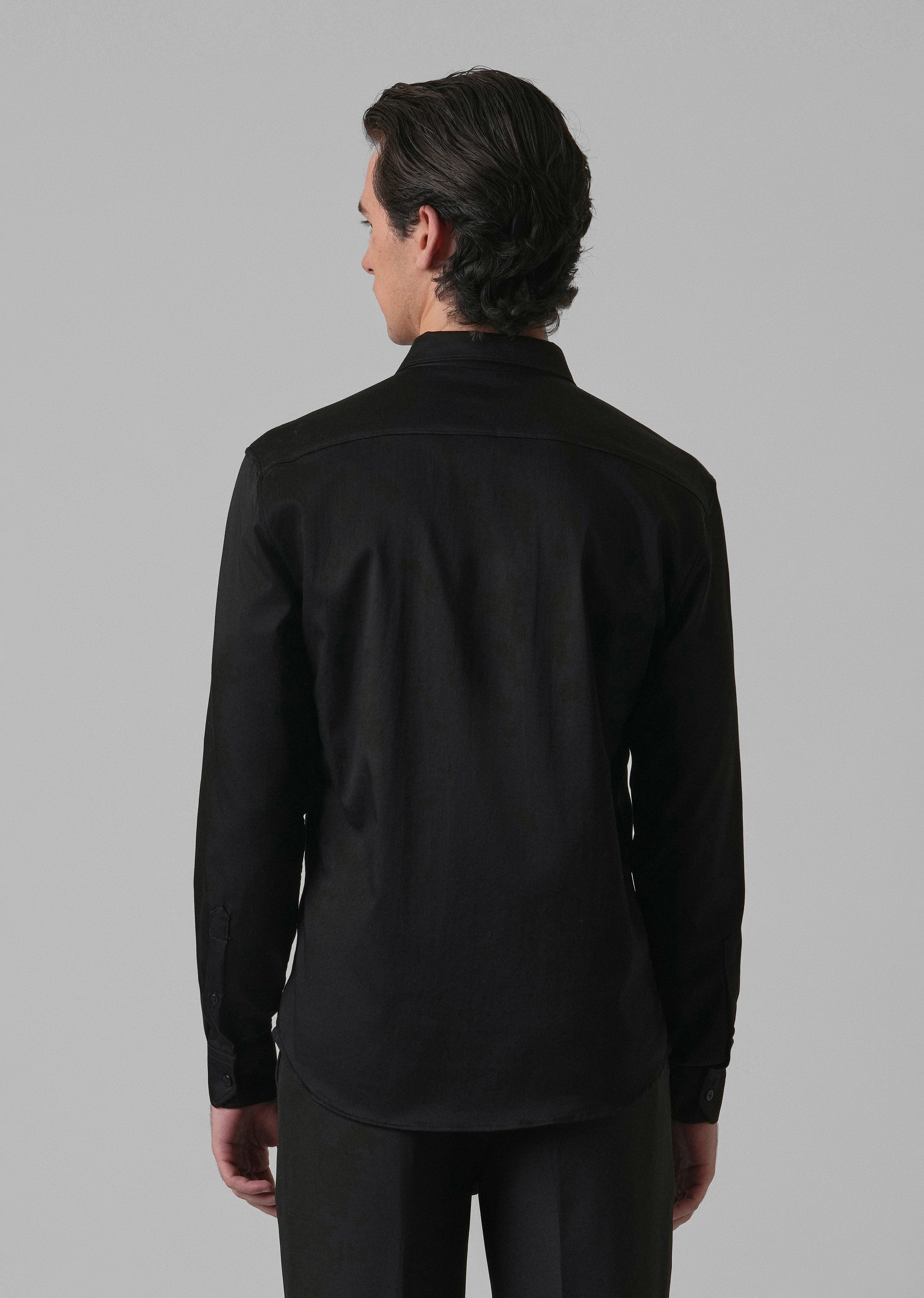 Black Handcrafted Designer Shirt - Image 2