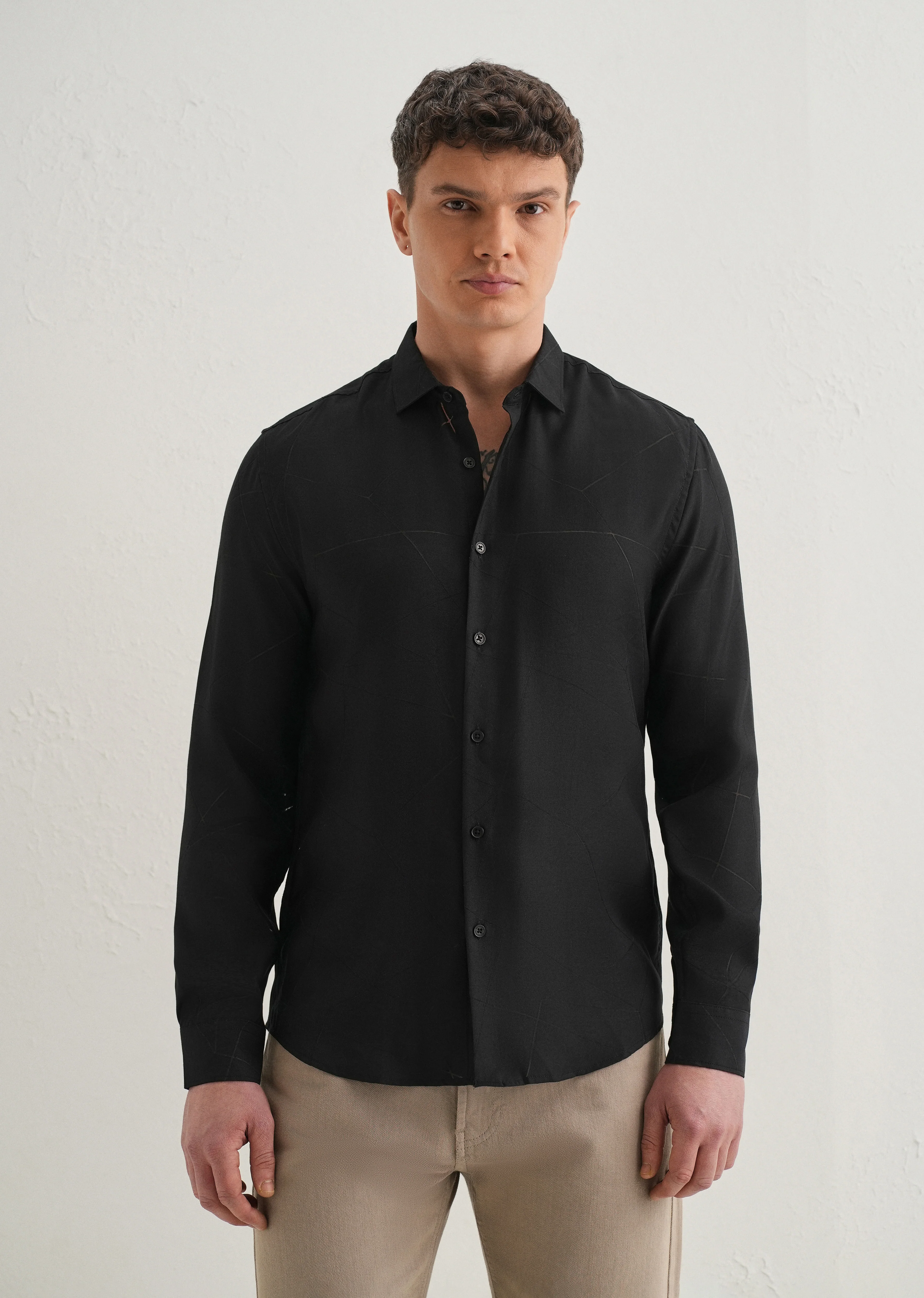 Black Laser Cut Shirt - Image 3
