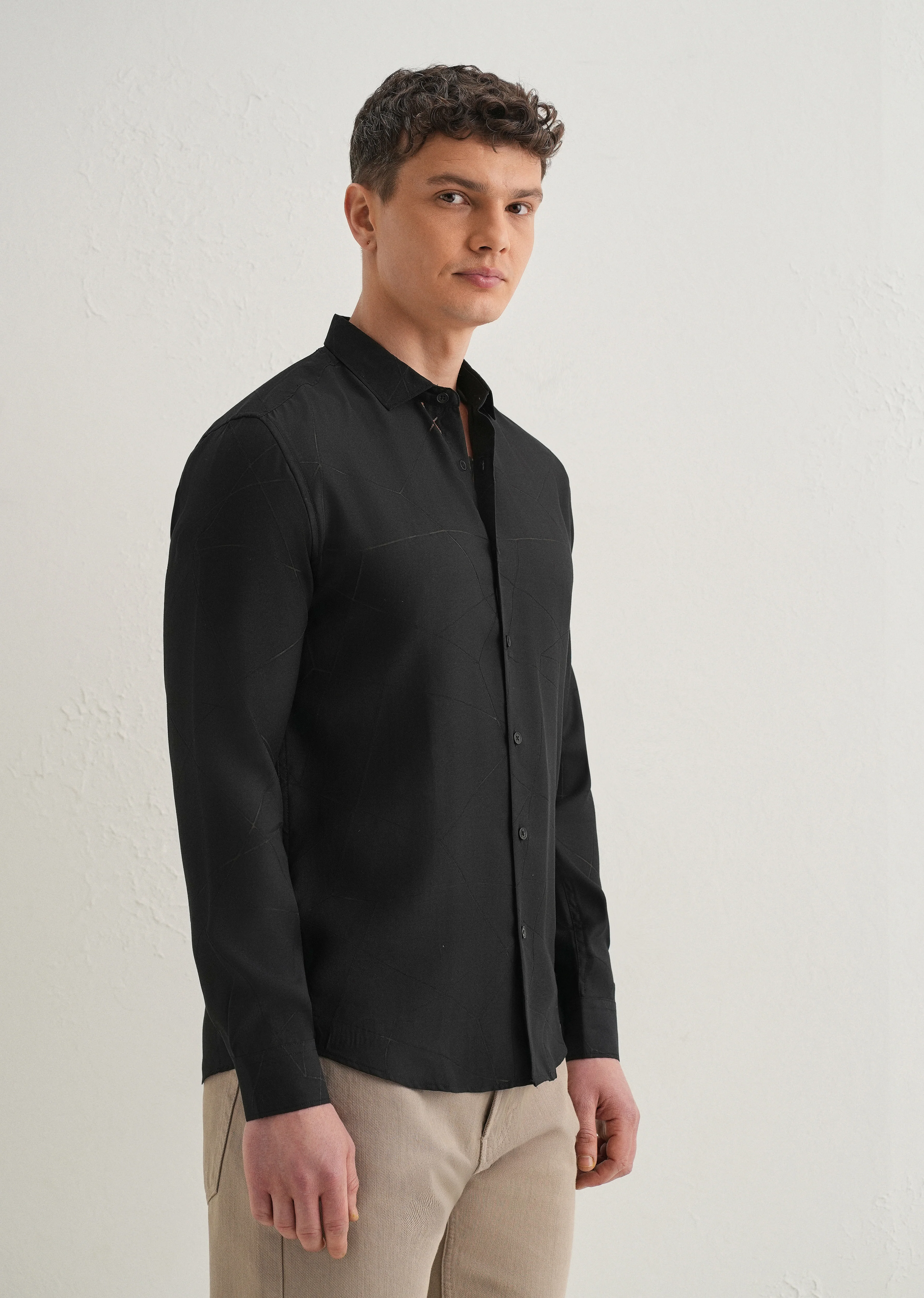 Black Laser Cut Shirt - Image 4