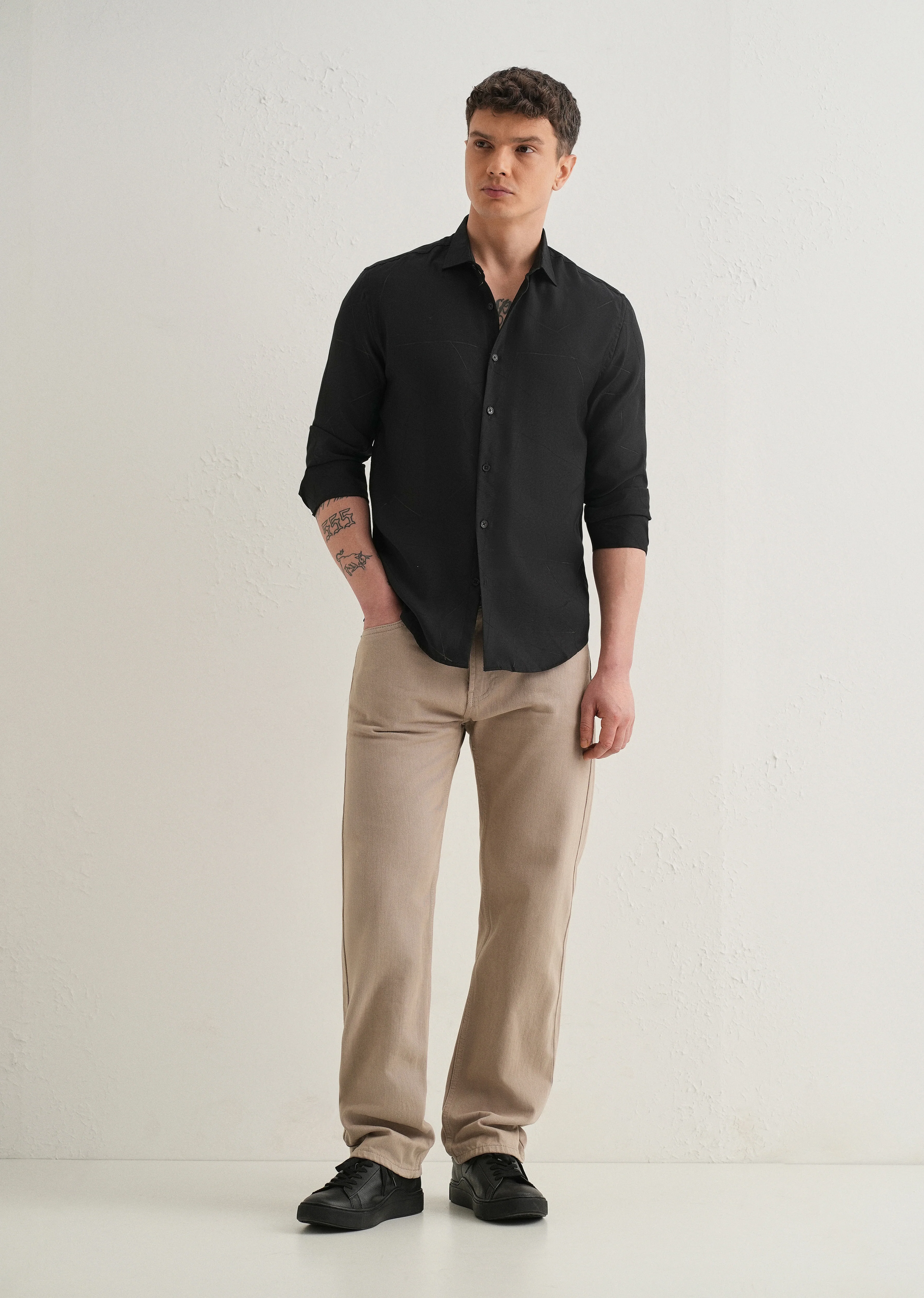 Black Laser Cut Shirt - Image 6