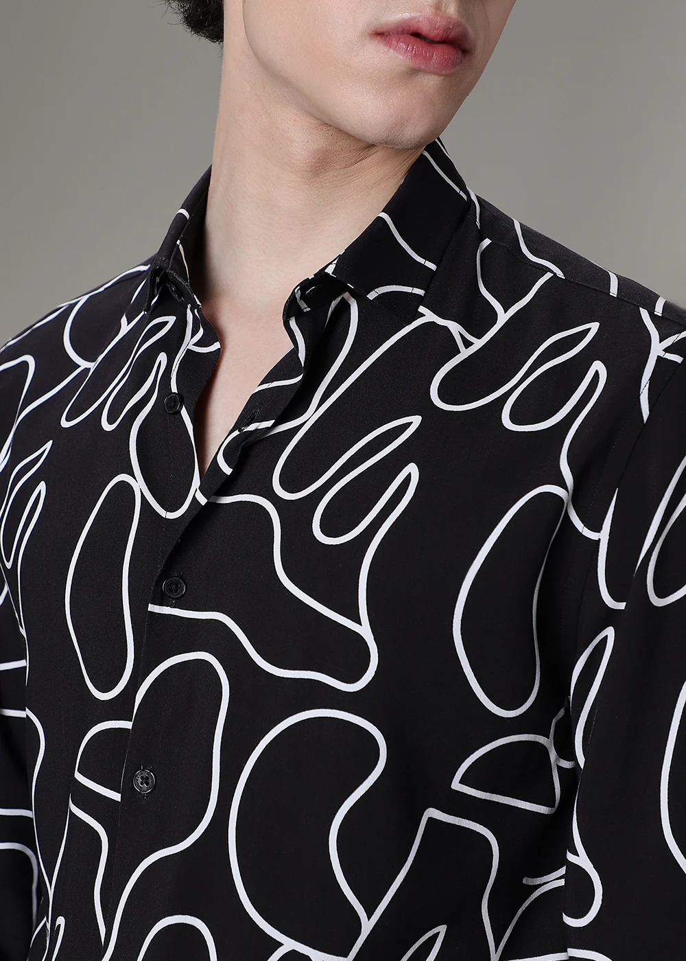 Black Line Abstract Shirt - Image 2