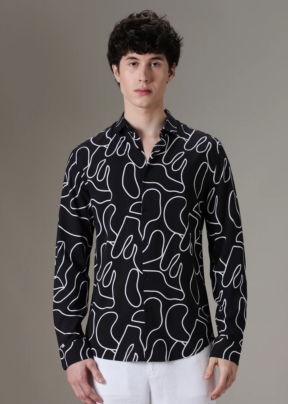 Black Line Abstract Shirt - Image 3