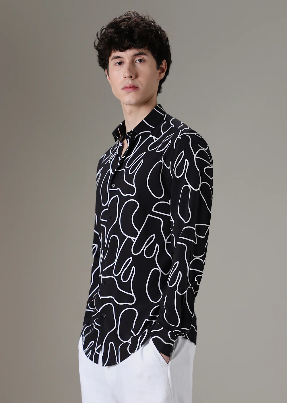 Black Line Abstract Shirt - Image 5