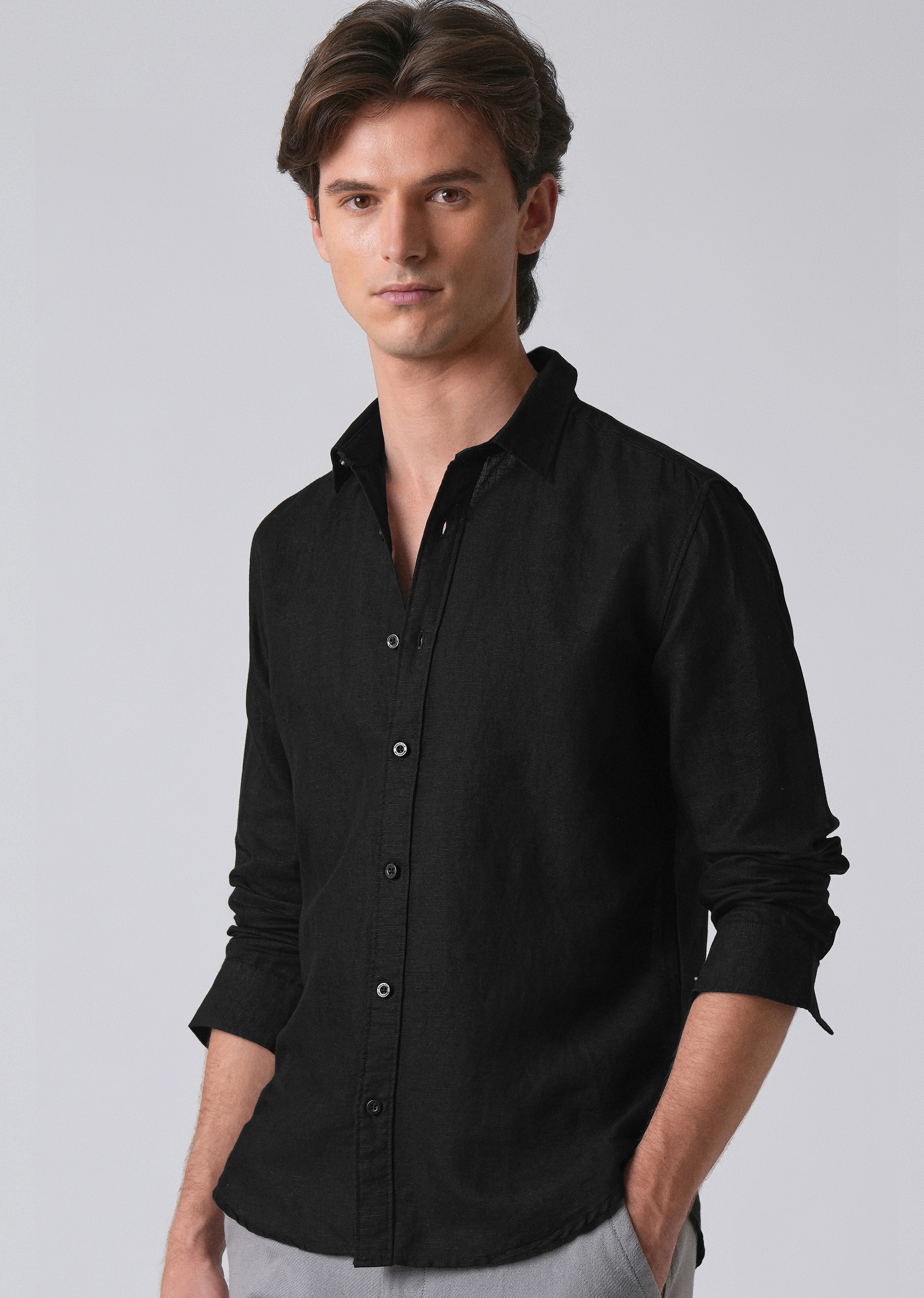 Black Linen Shirt - Image 7