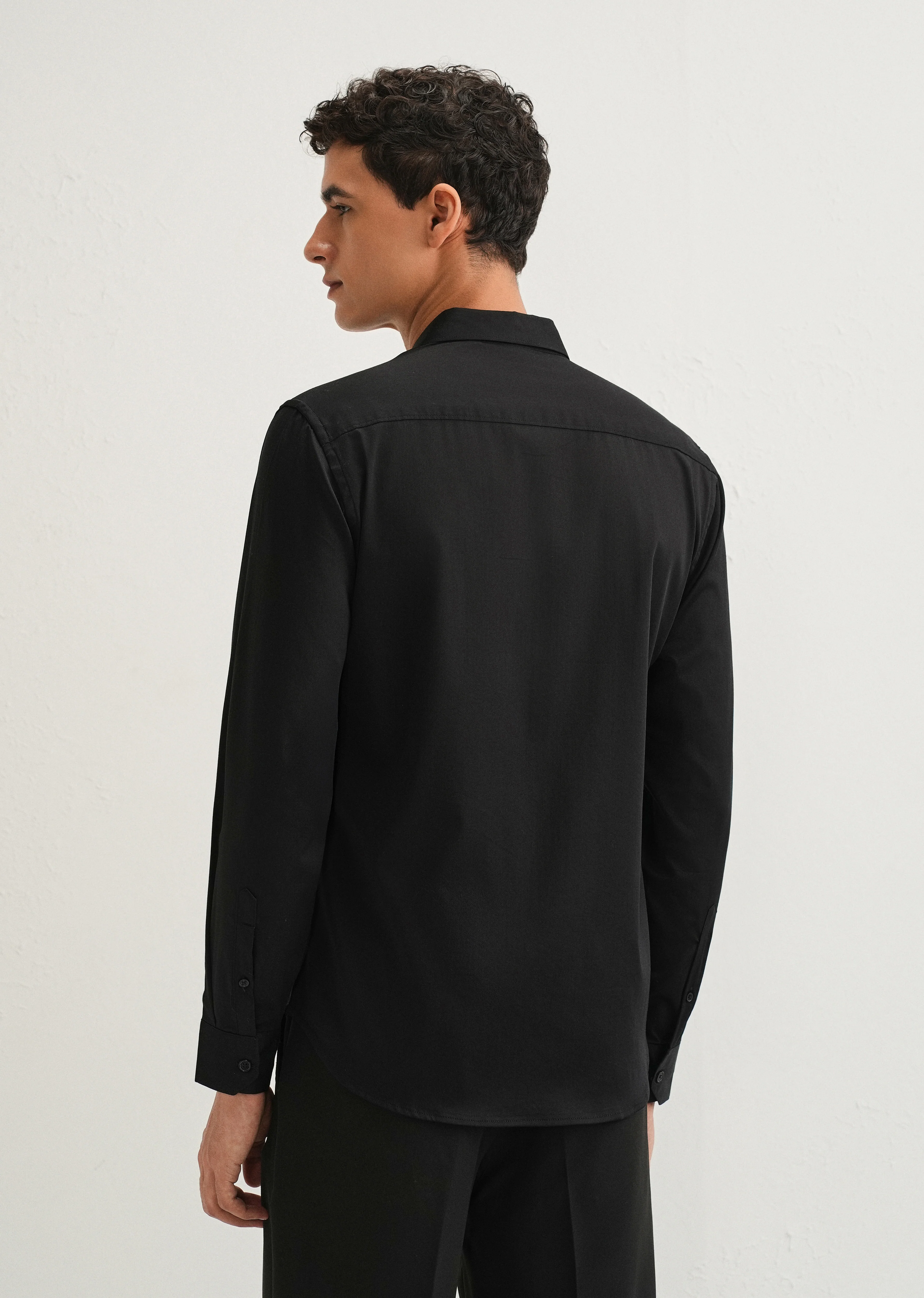 Black Metallic Stripe Designer Shirt - Image 3