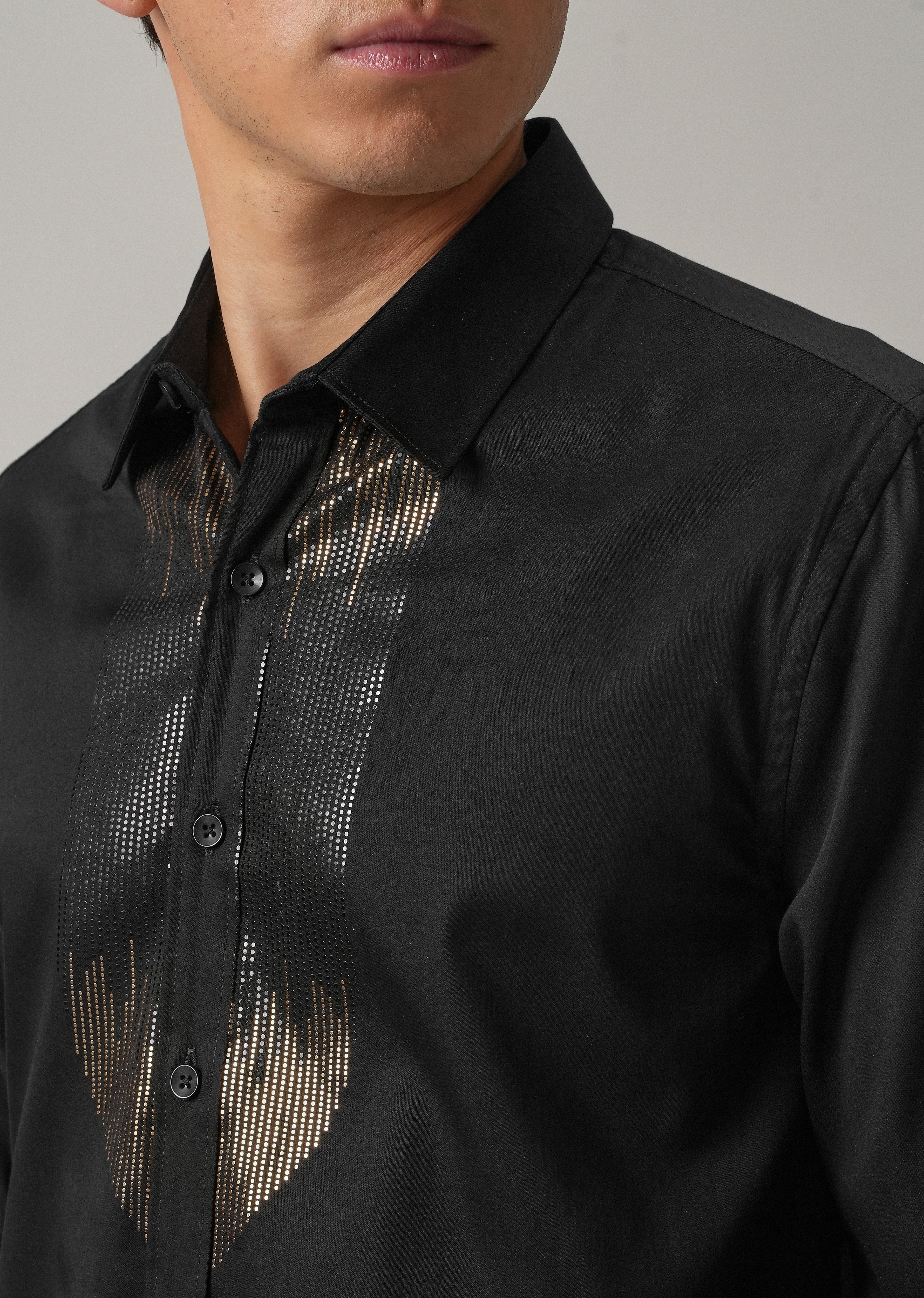 Black Micro-Stud Designer Shirt - Image 5
