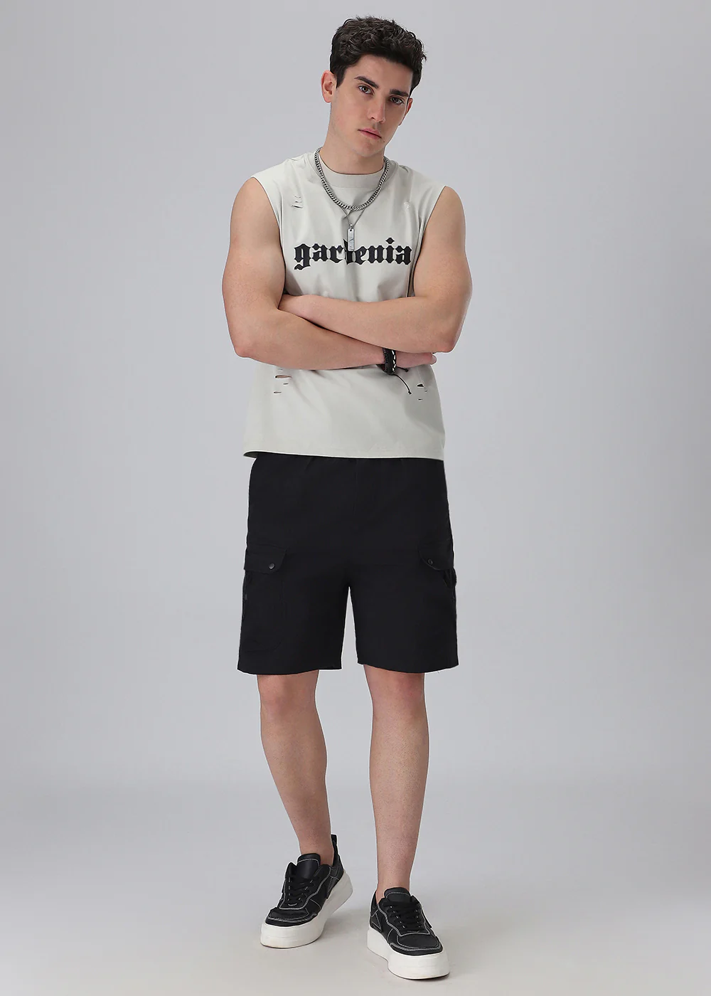 Black Multi-Pocket Utility Shorts - Image 6