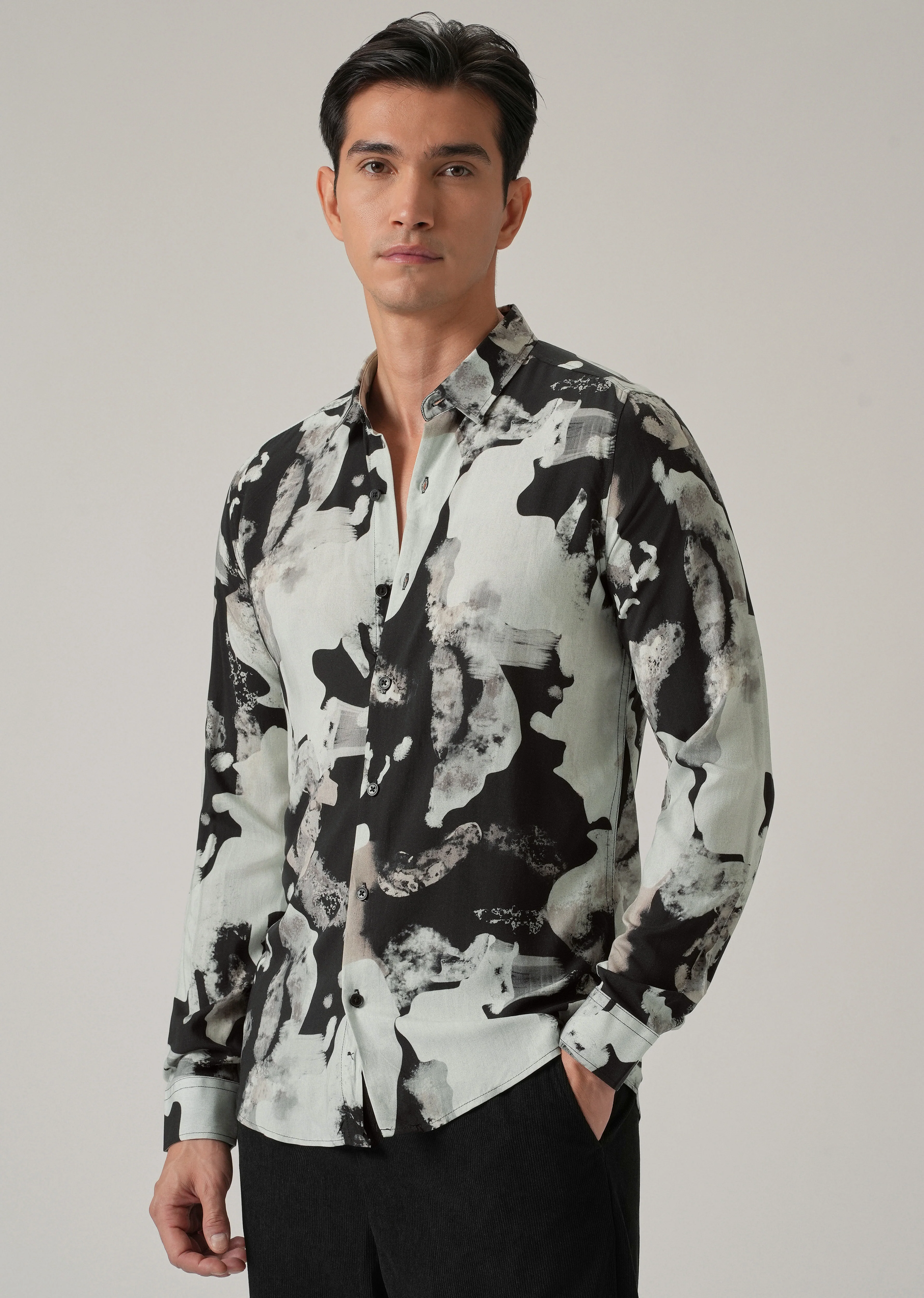 Black Neutral Print Shirt - Image 4