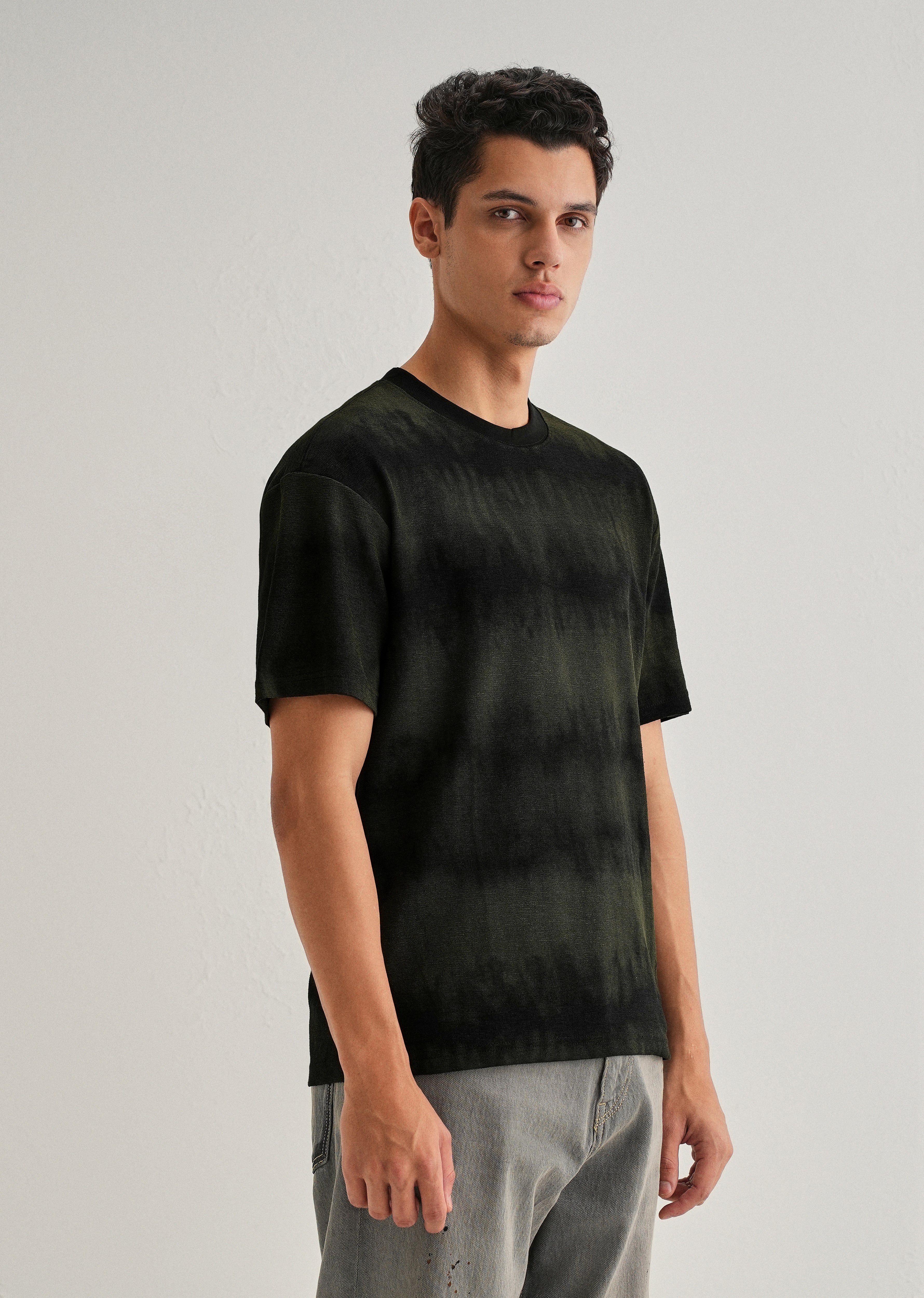 Black Olive Tie & Dye Oversized T-shirt - Image 4