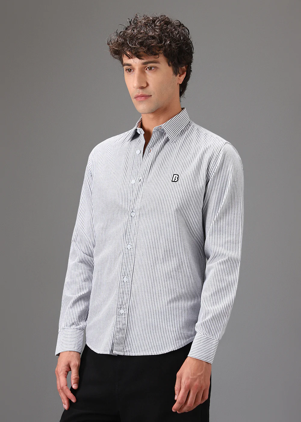 Black Pin Stripe Shirt - Image 4