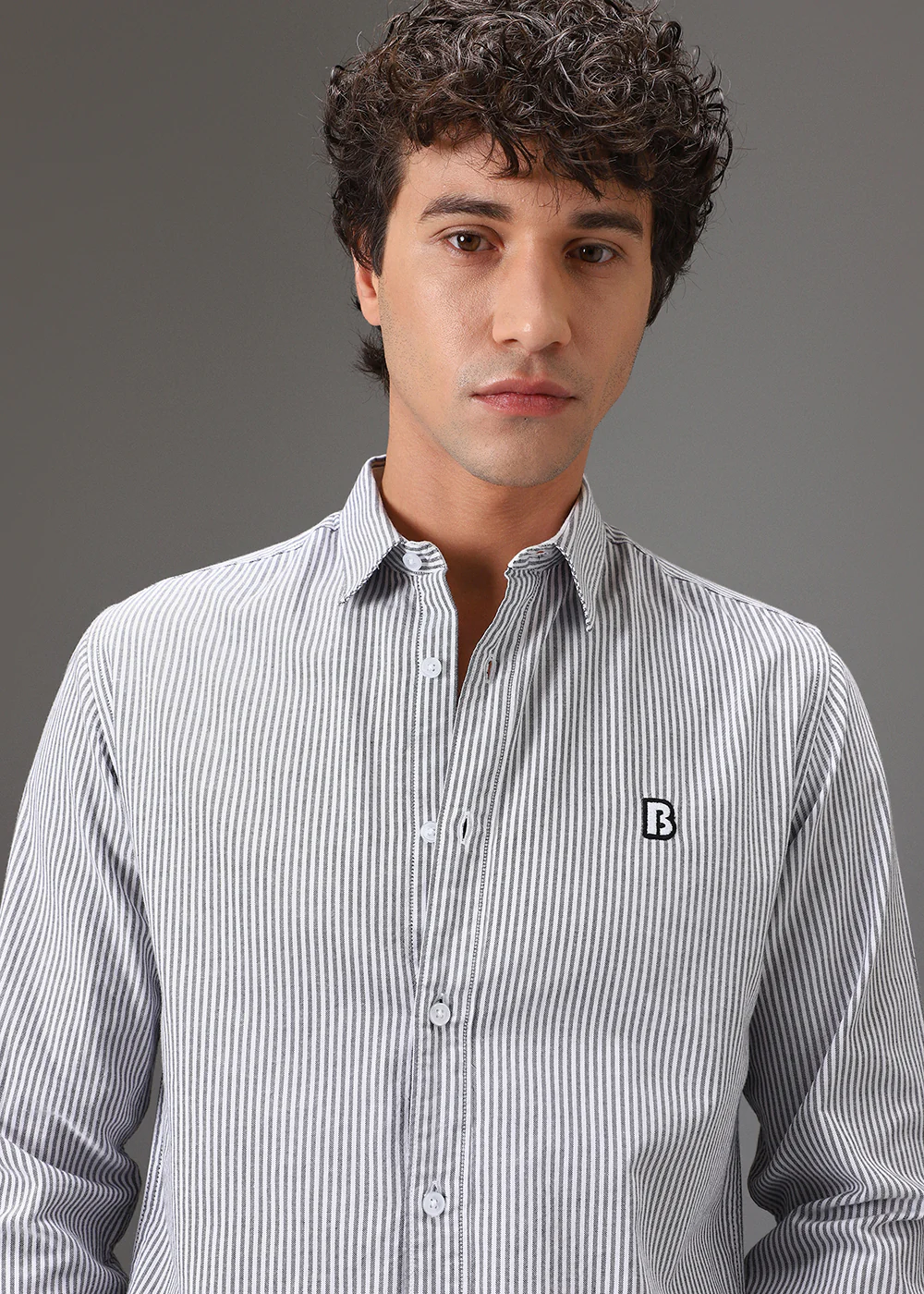 Black Pin Stripe Shirt - Image 6