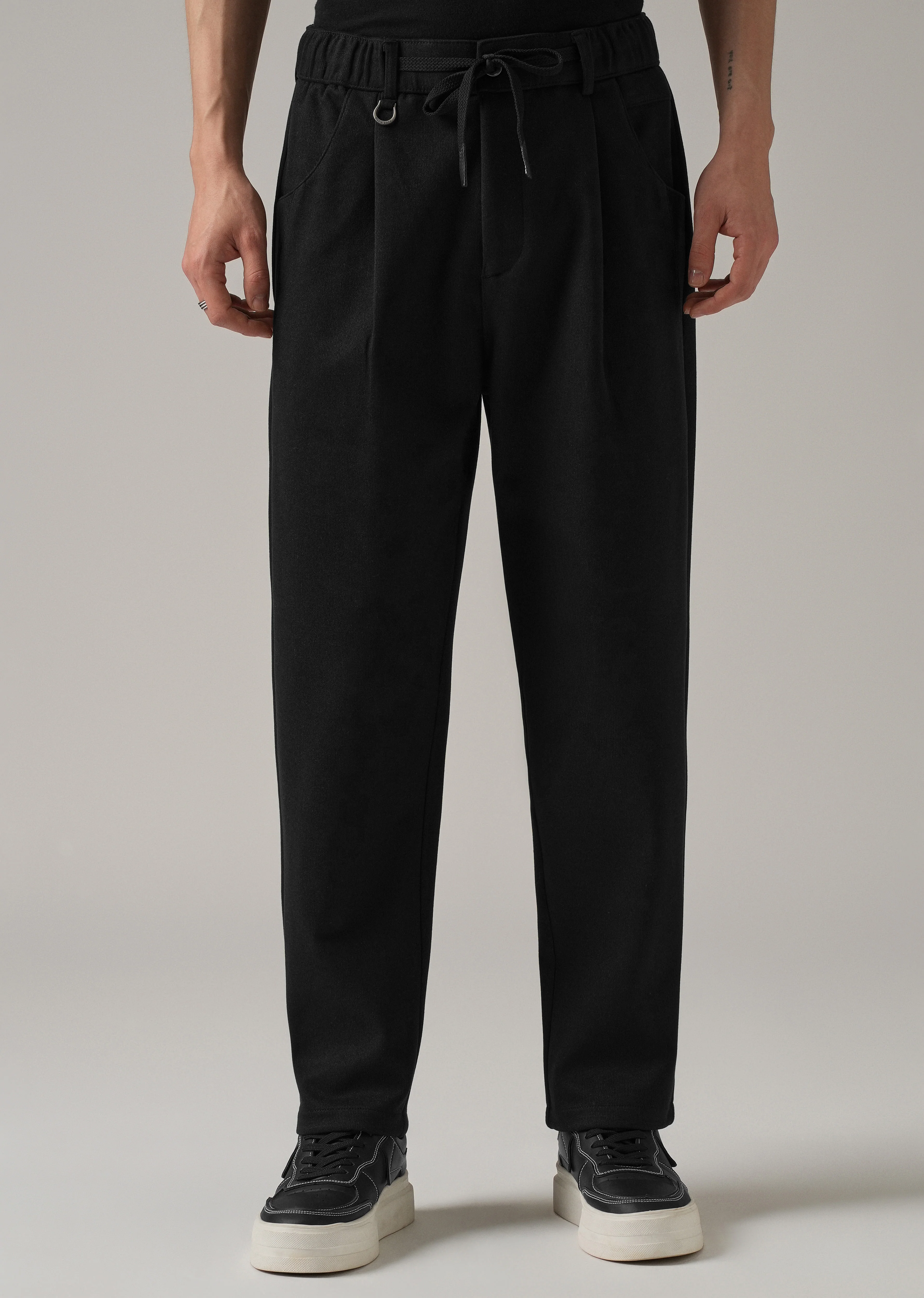 Black Pin Stripe Suede Pant - Image 3