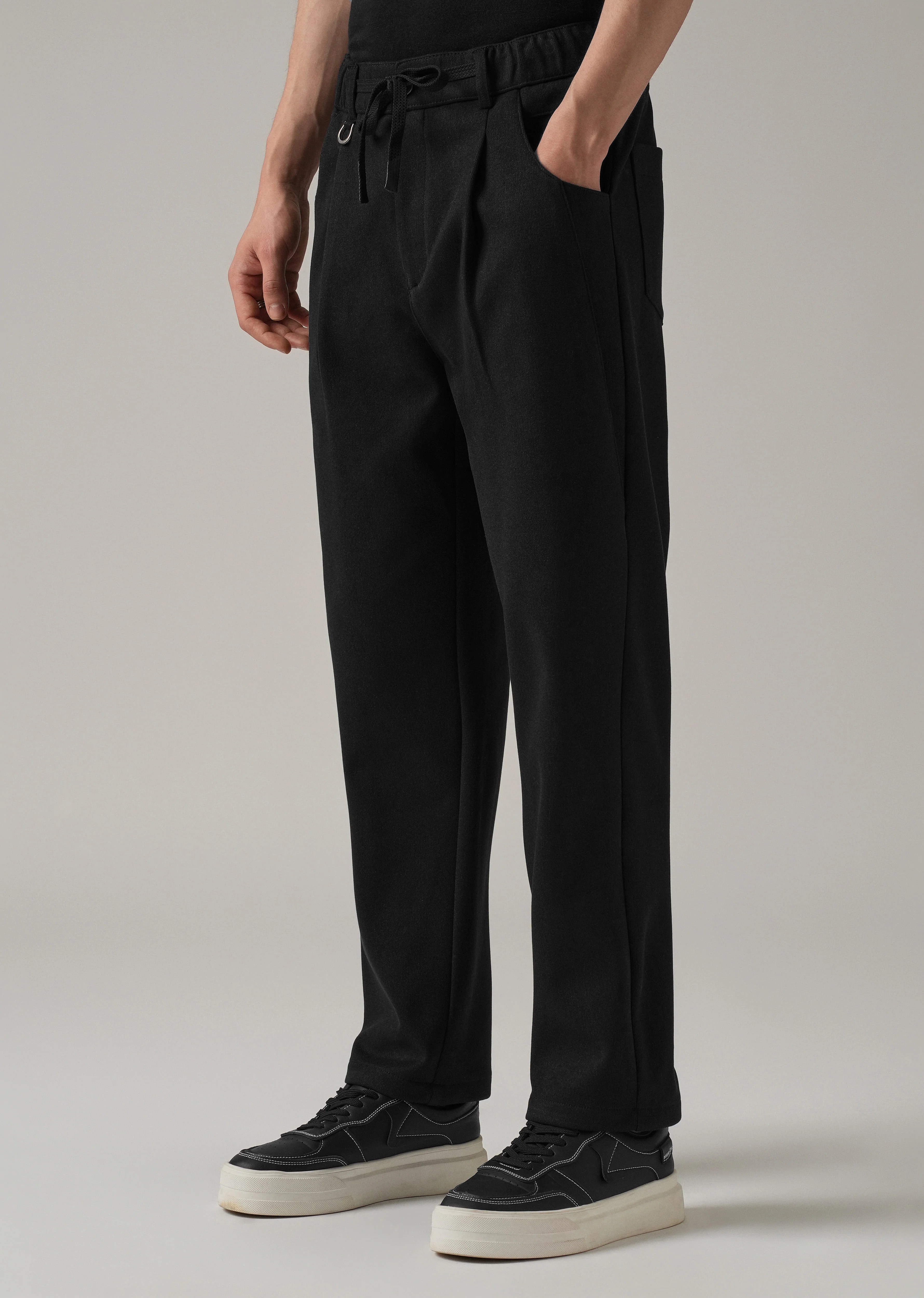 Black Pin Stripe Suede Pant - Image 4