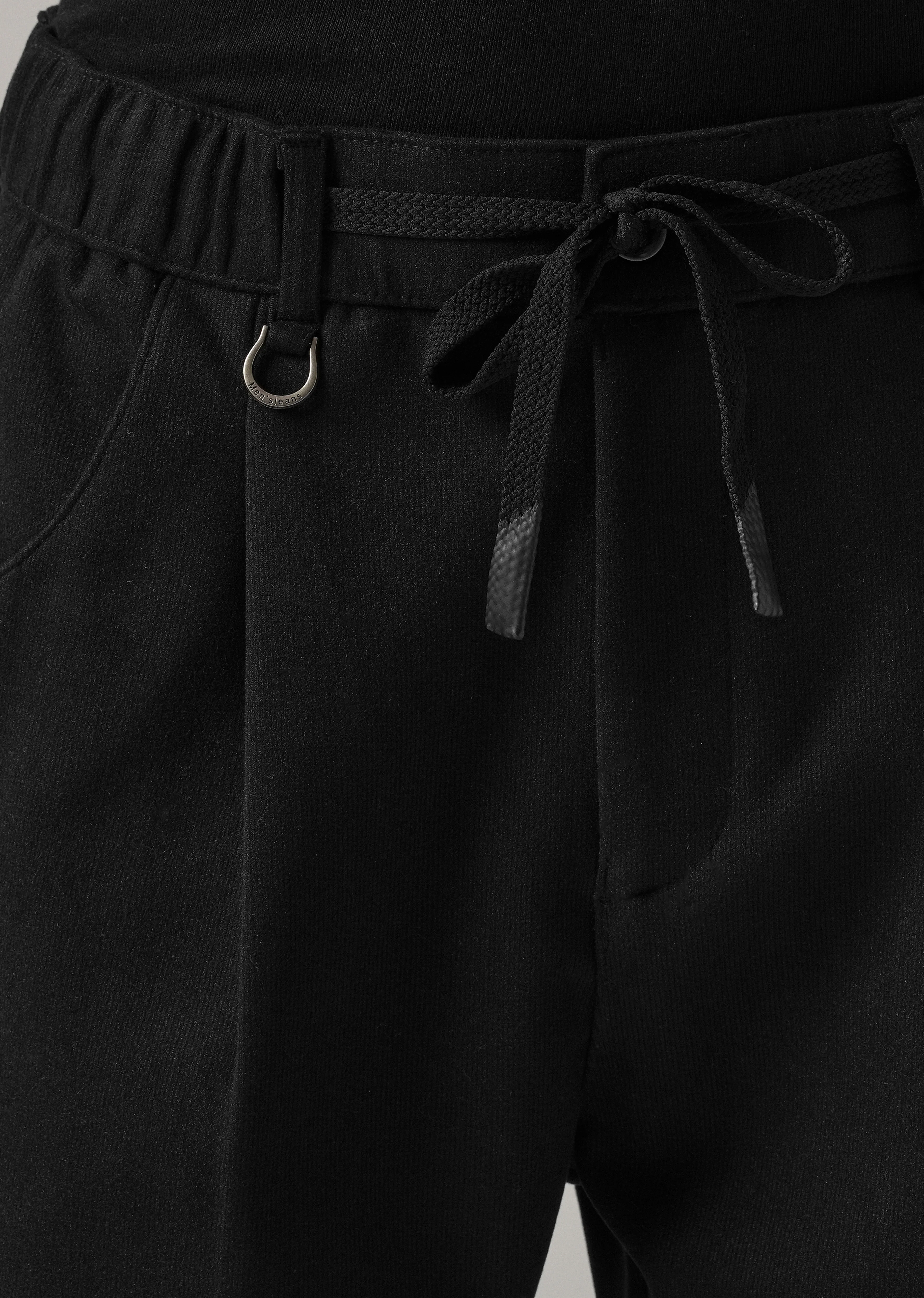 Black Pin Stripe Suede Pant - Image 5