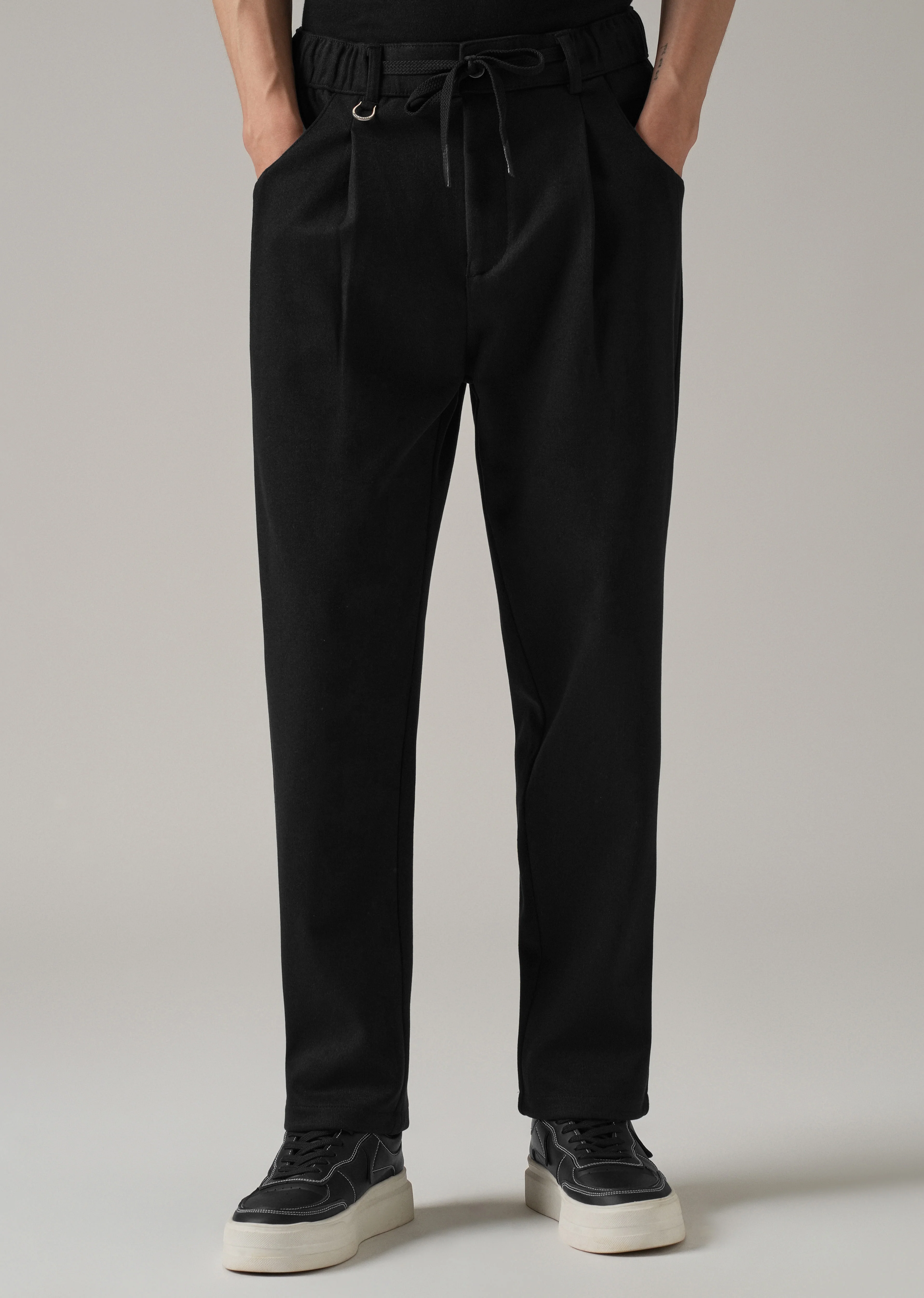 Black Pin Stripe Suede Pant - Image 7