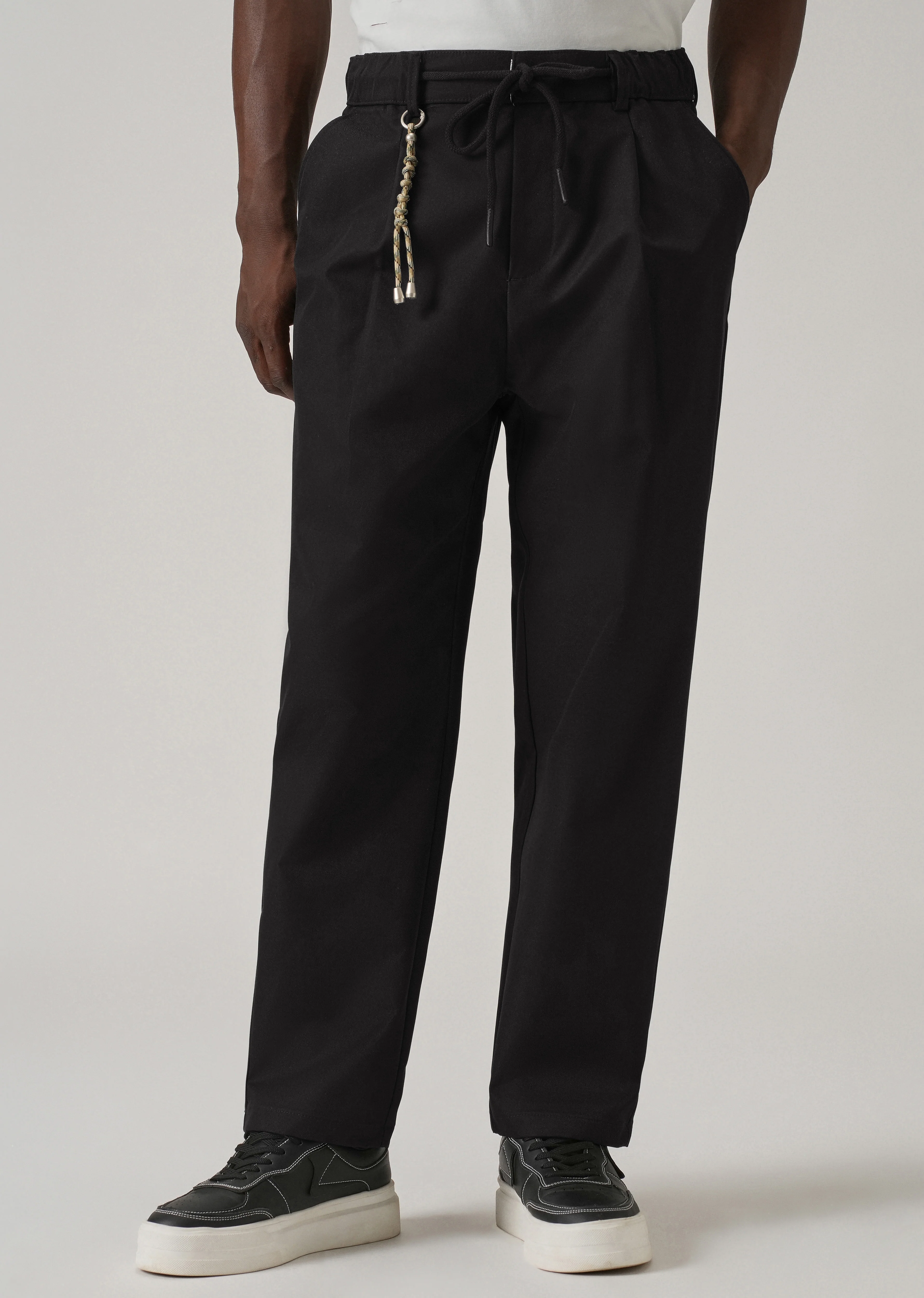 Black Pleated Drawstring Pant - Image 7