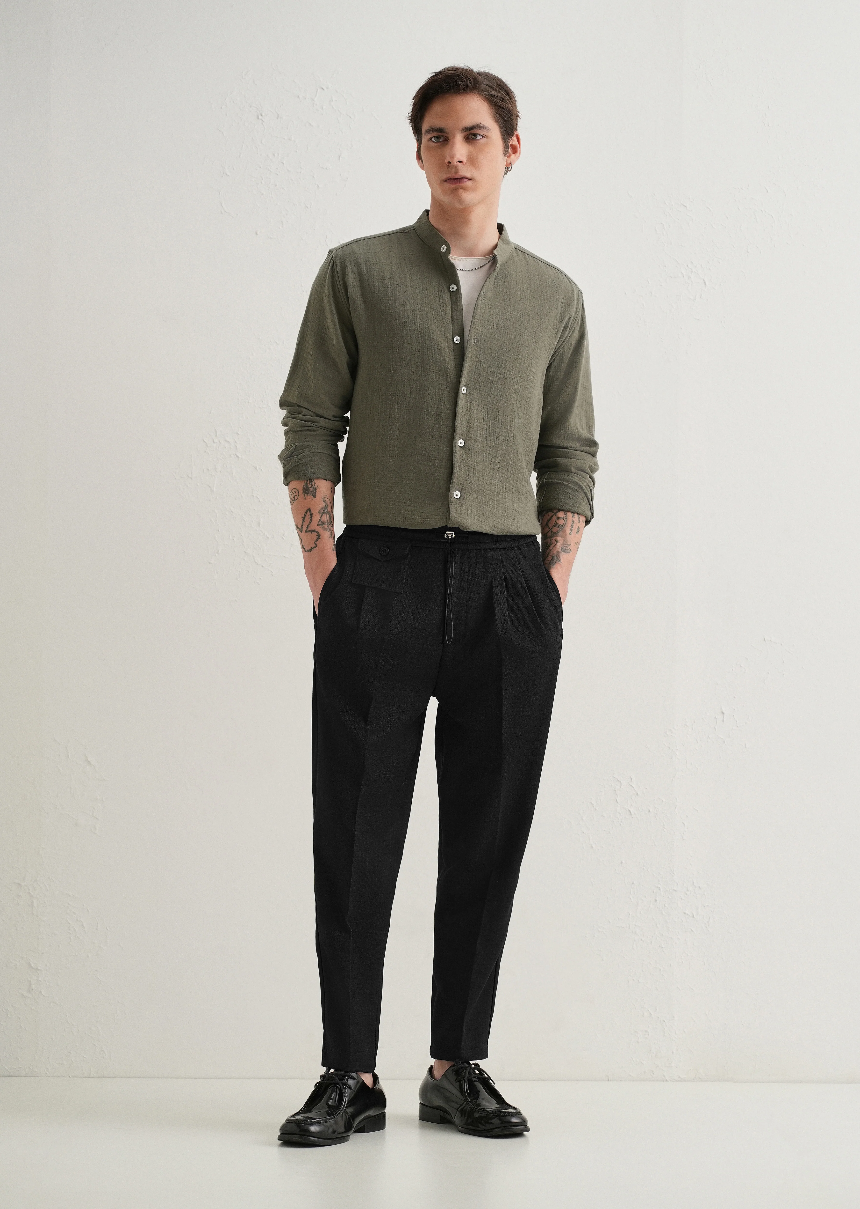 Black Pleated Korean Pant - Image 6