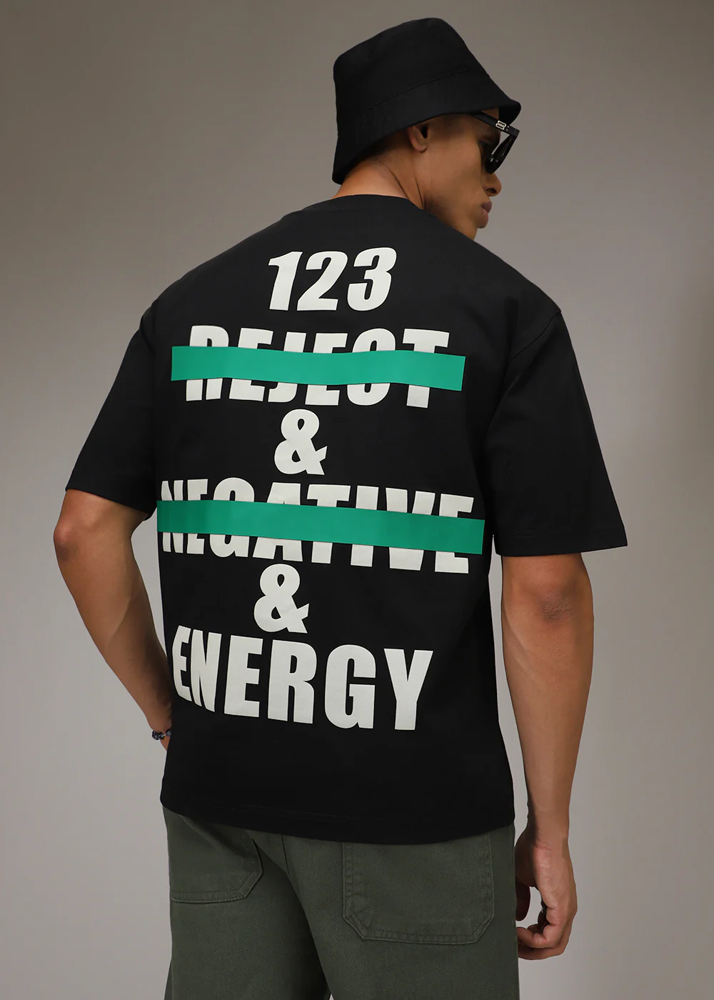 Black Printed Oversized T-shirt - Image 4