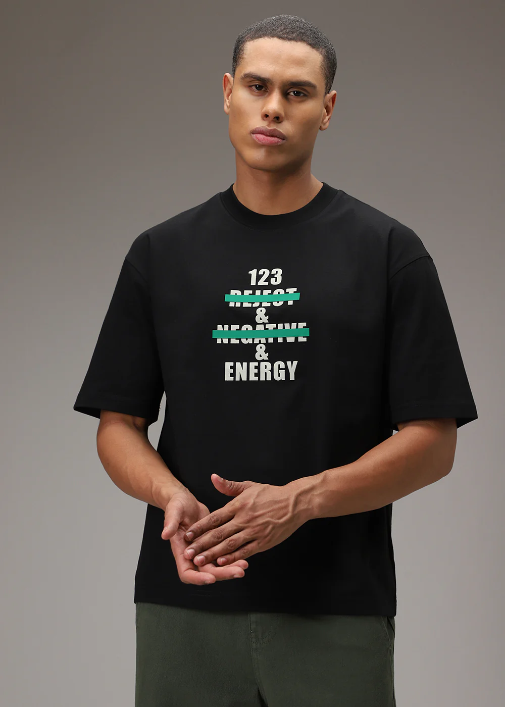 Black Printed Oversized T-shirt - Image 6