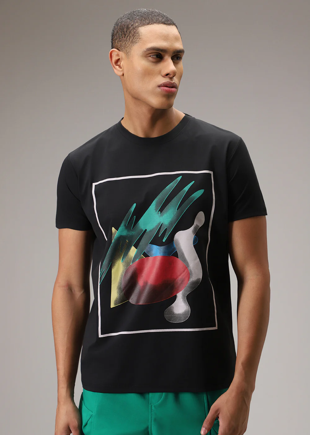 Black Printed T-Shirt - Image 3