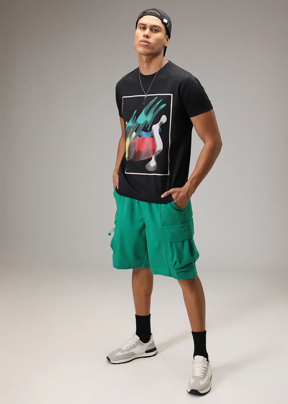 Black Printed T-Shirt - Image 5
