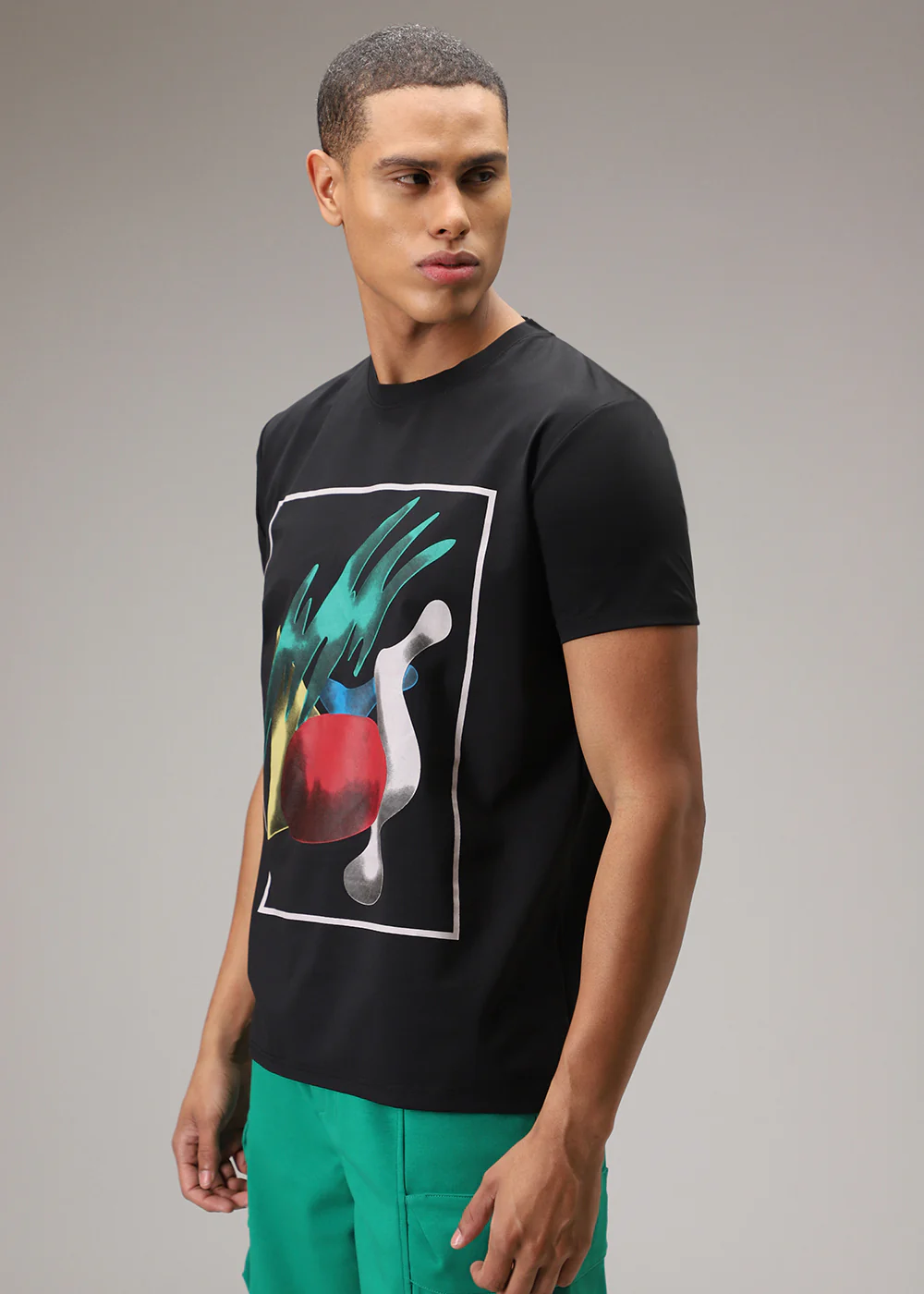 Black Printed T-Shirt - Image 6