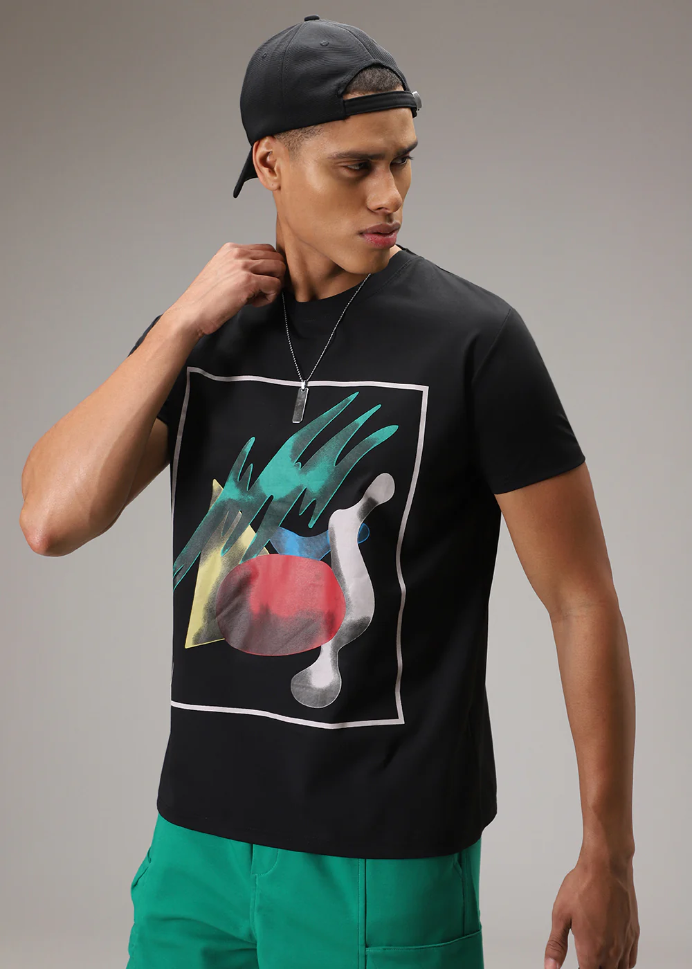 Black Printed T-Shirt - Image 8