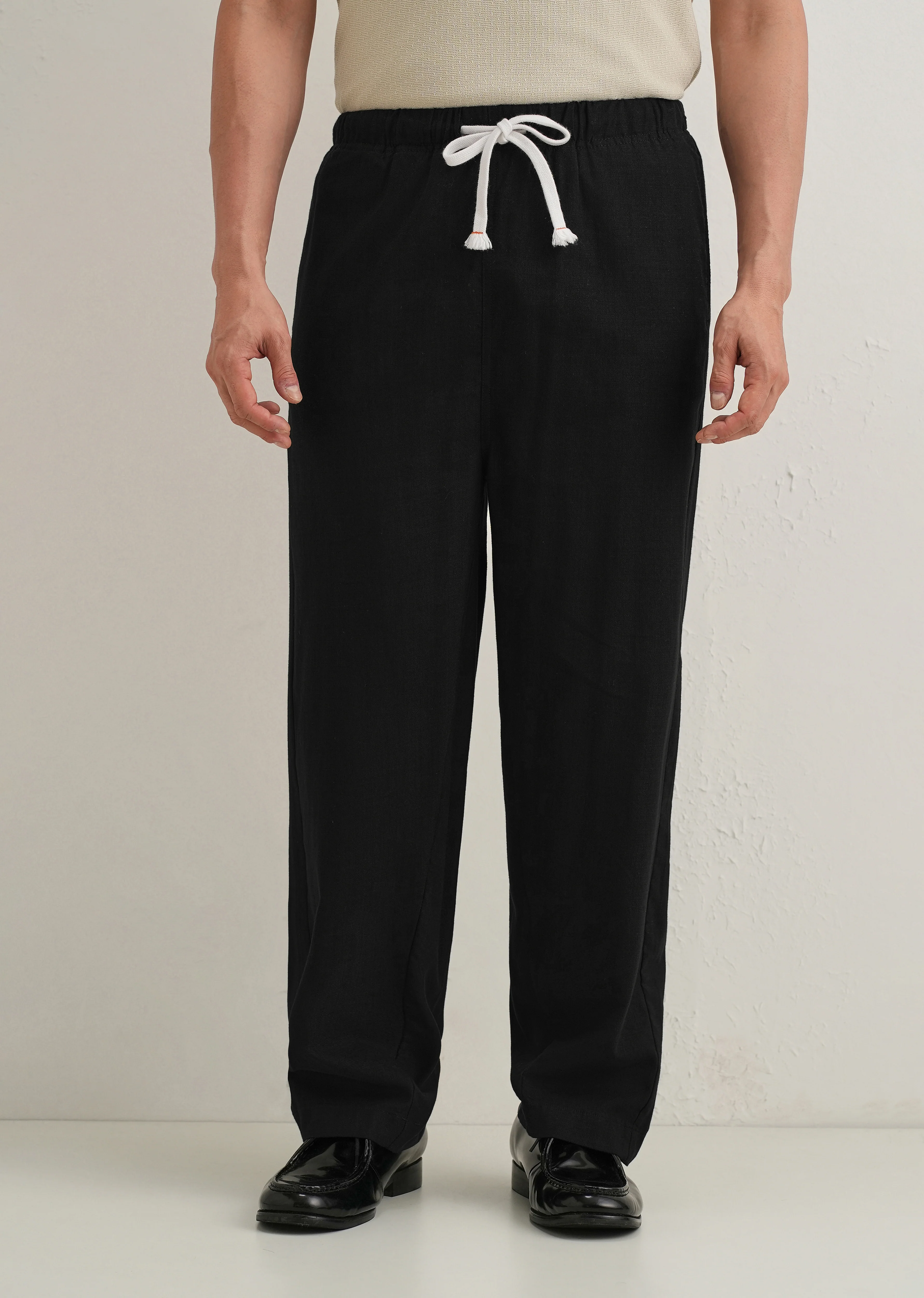 Black Relaxed Fit Cotton Trouser - Image 4