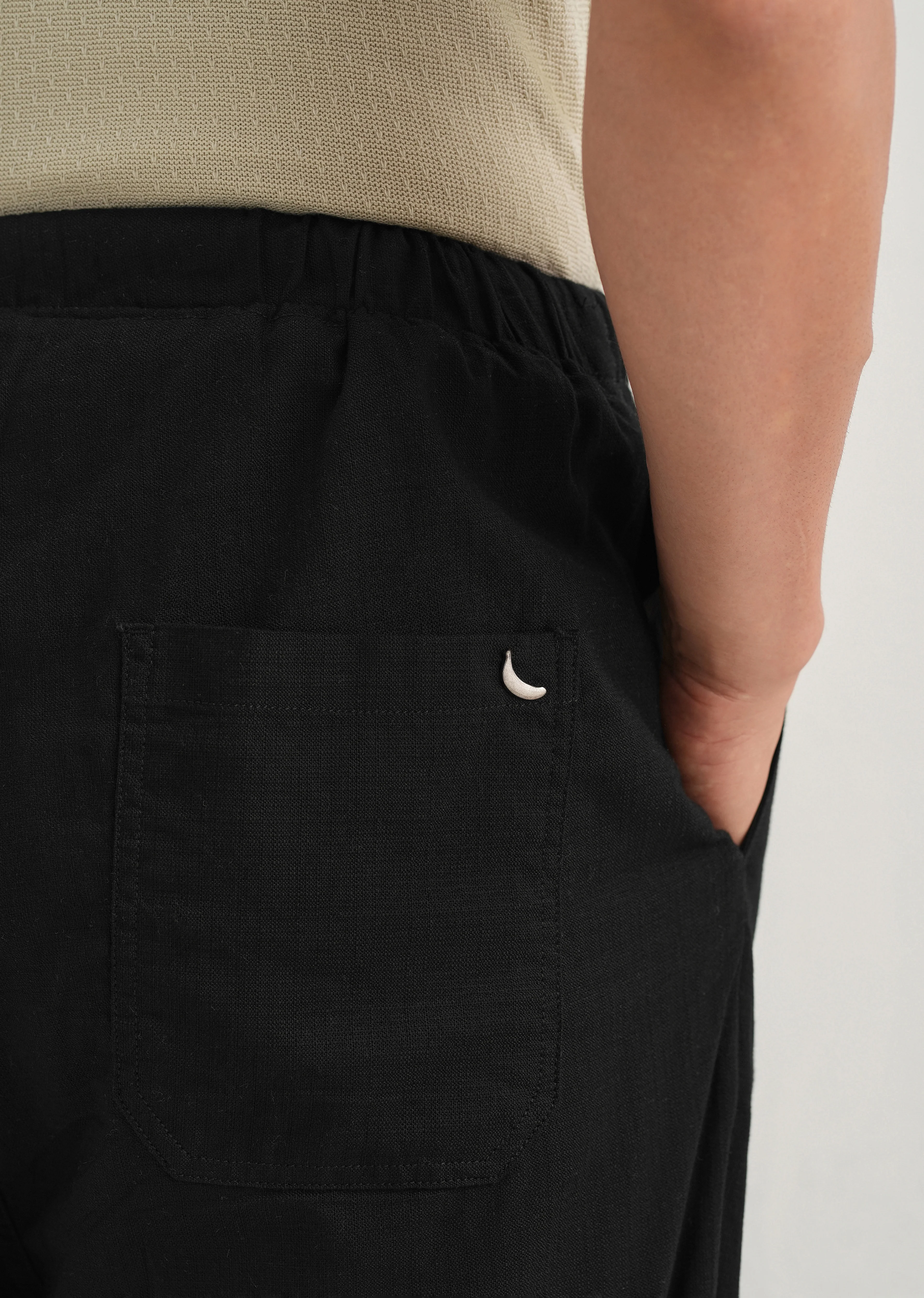 Black Relaxed Fit Cotton Trouser - Image 6