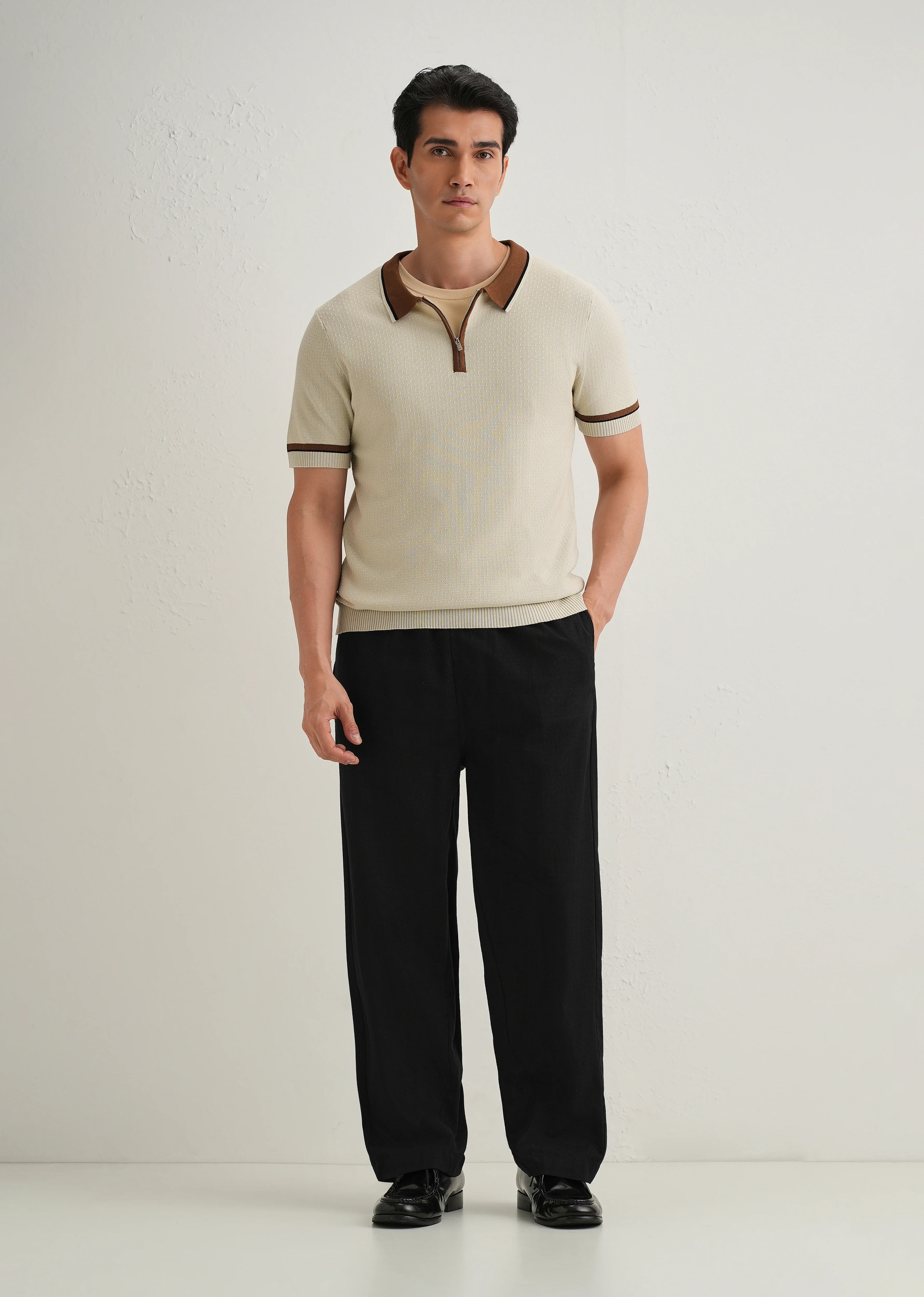 Black Relaxed Fit Cotton Trouser - Image 7