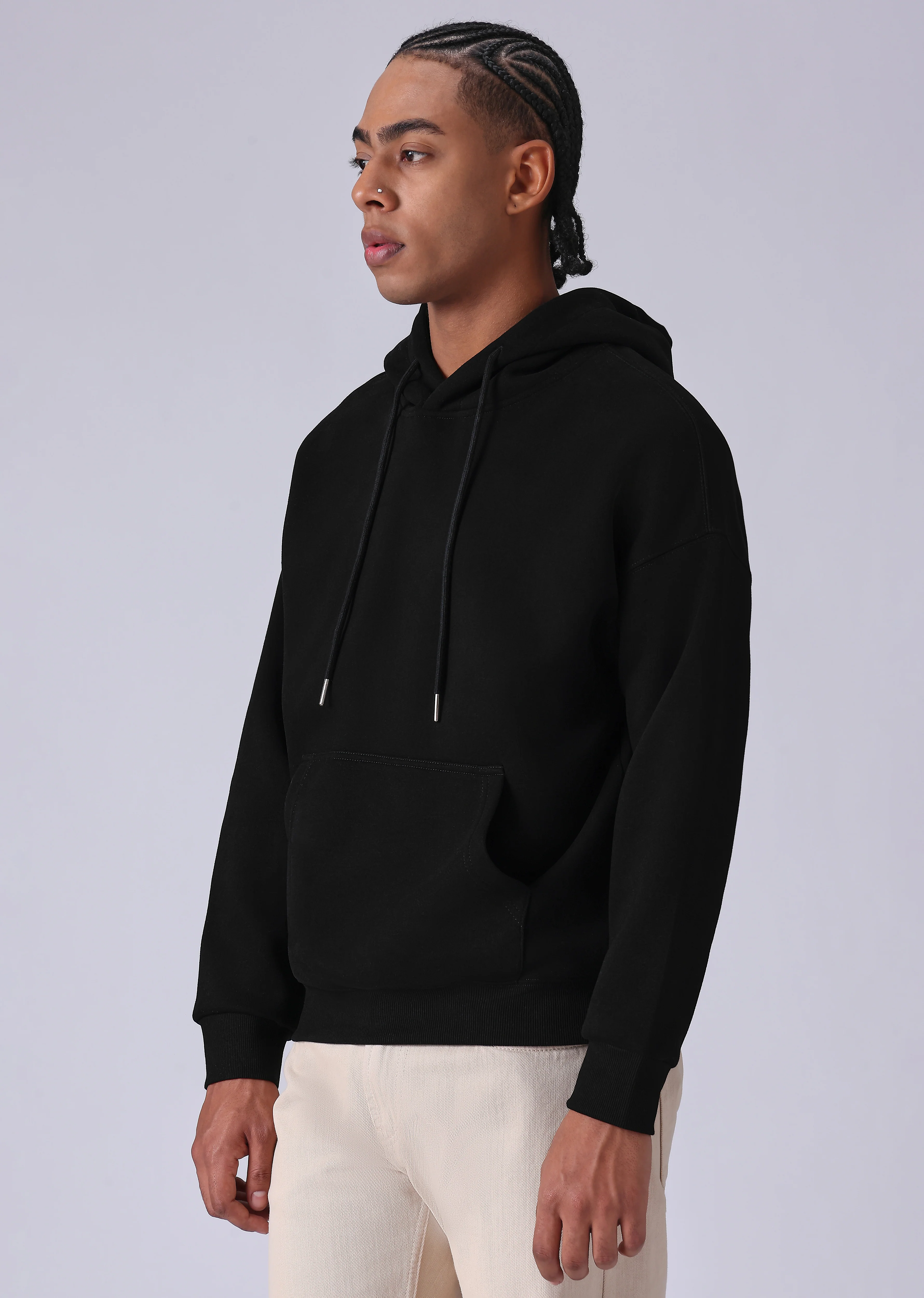 Black Relaxed Fit Hoodie - Image 4