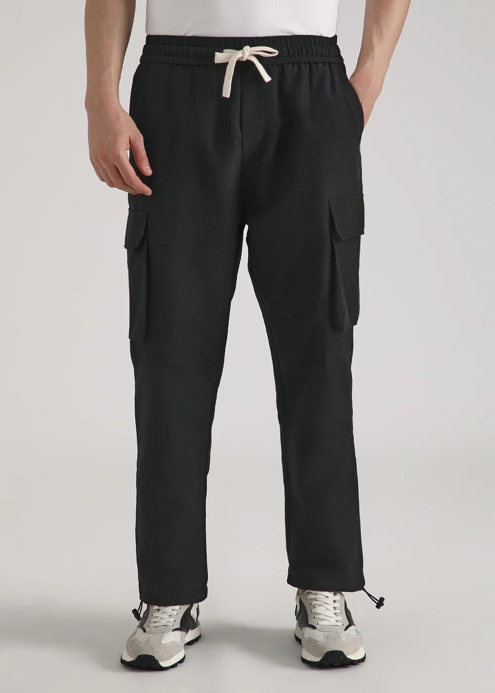 Black Relaxed Fit Cargo Pant - Image 4