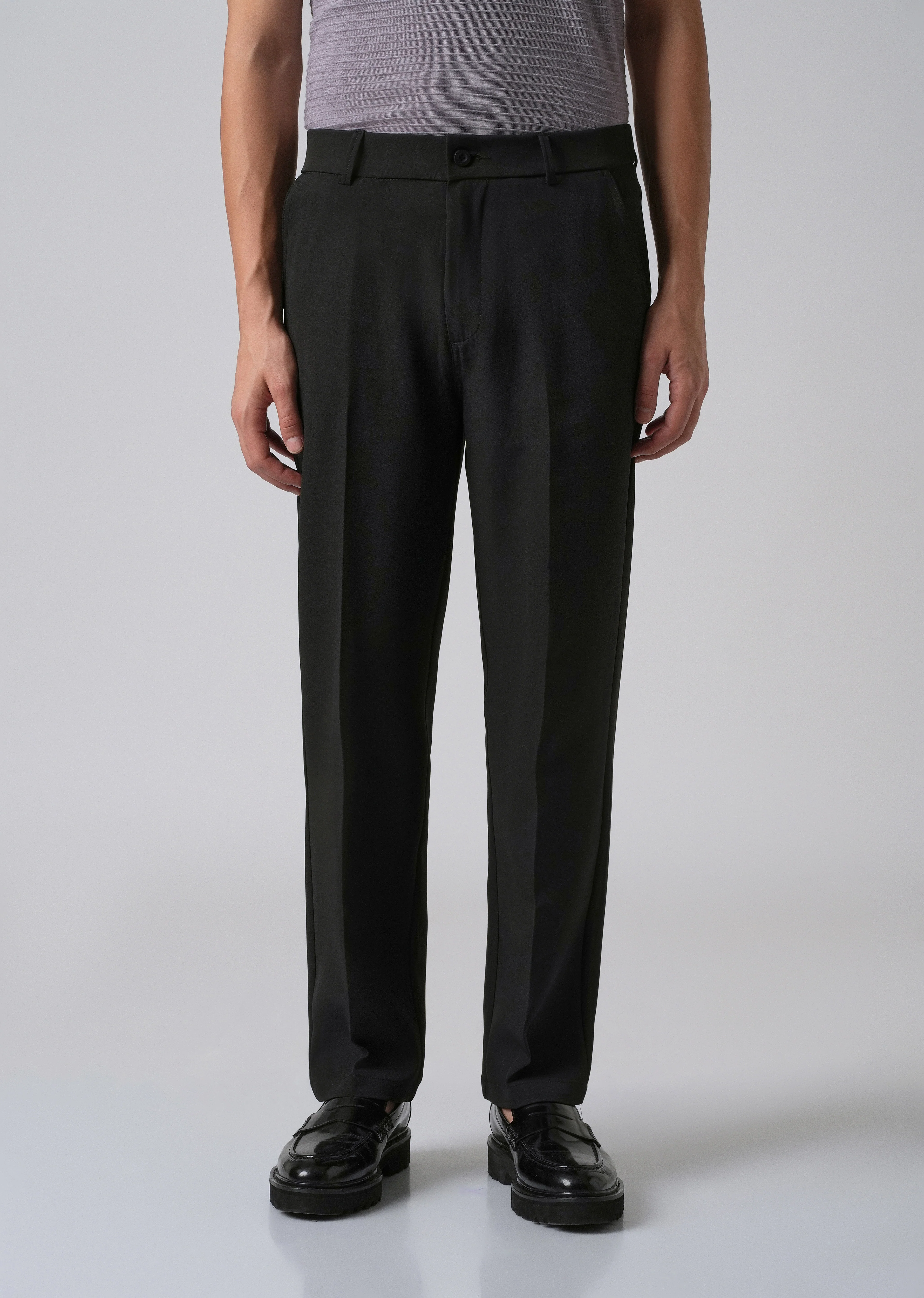 Black Relaxed Fit Trousers - Image 3
