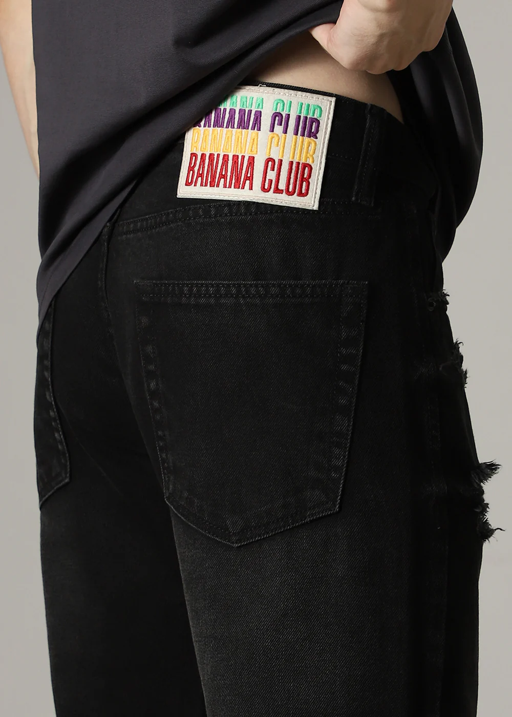 Black Ripped Straight Fit Jeans - Image 6